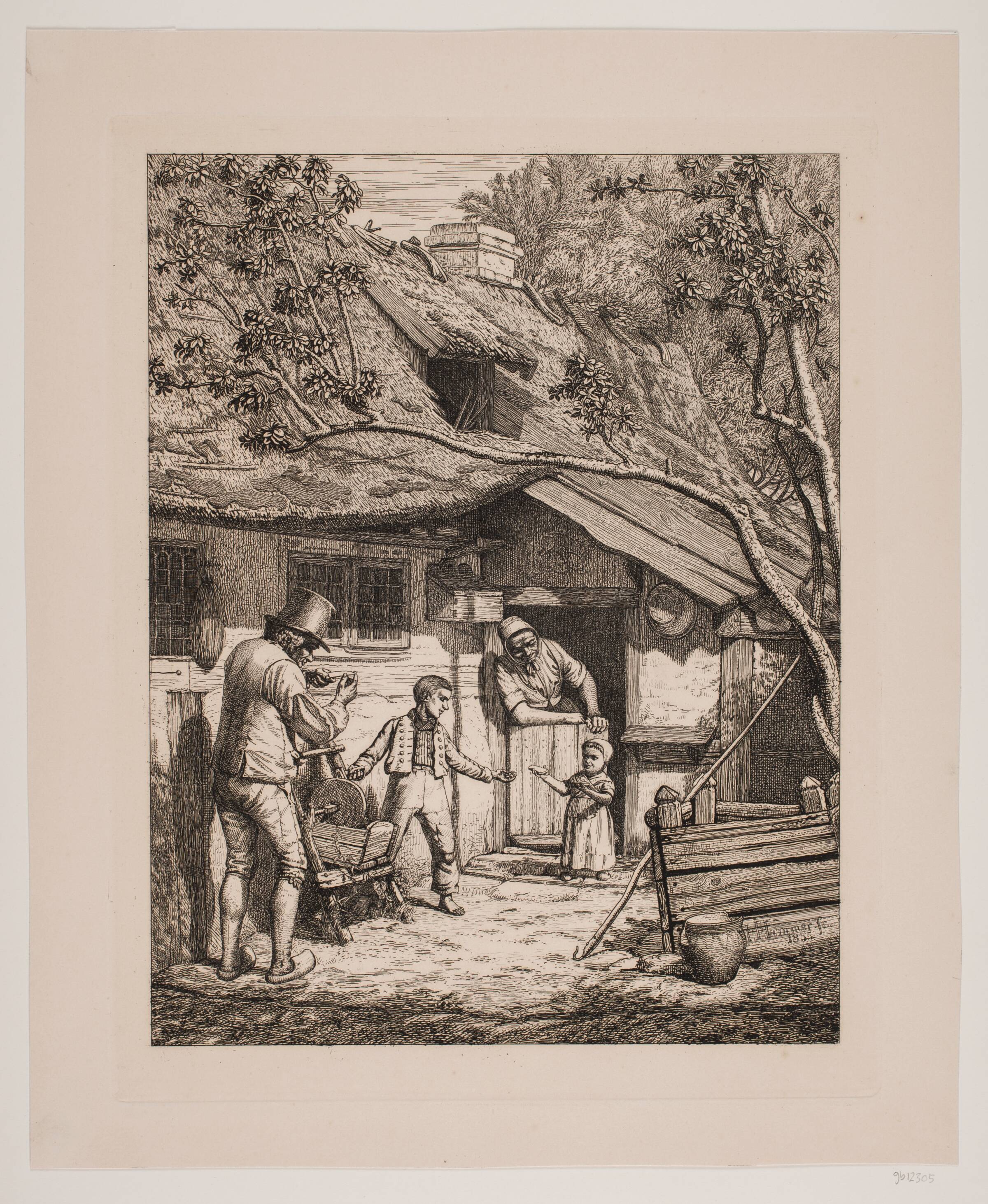 Husmandsfamilien, H.J. Hammer, 1855