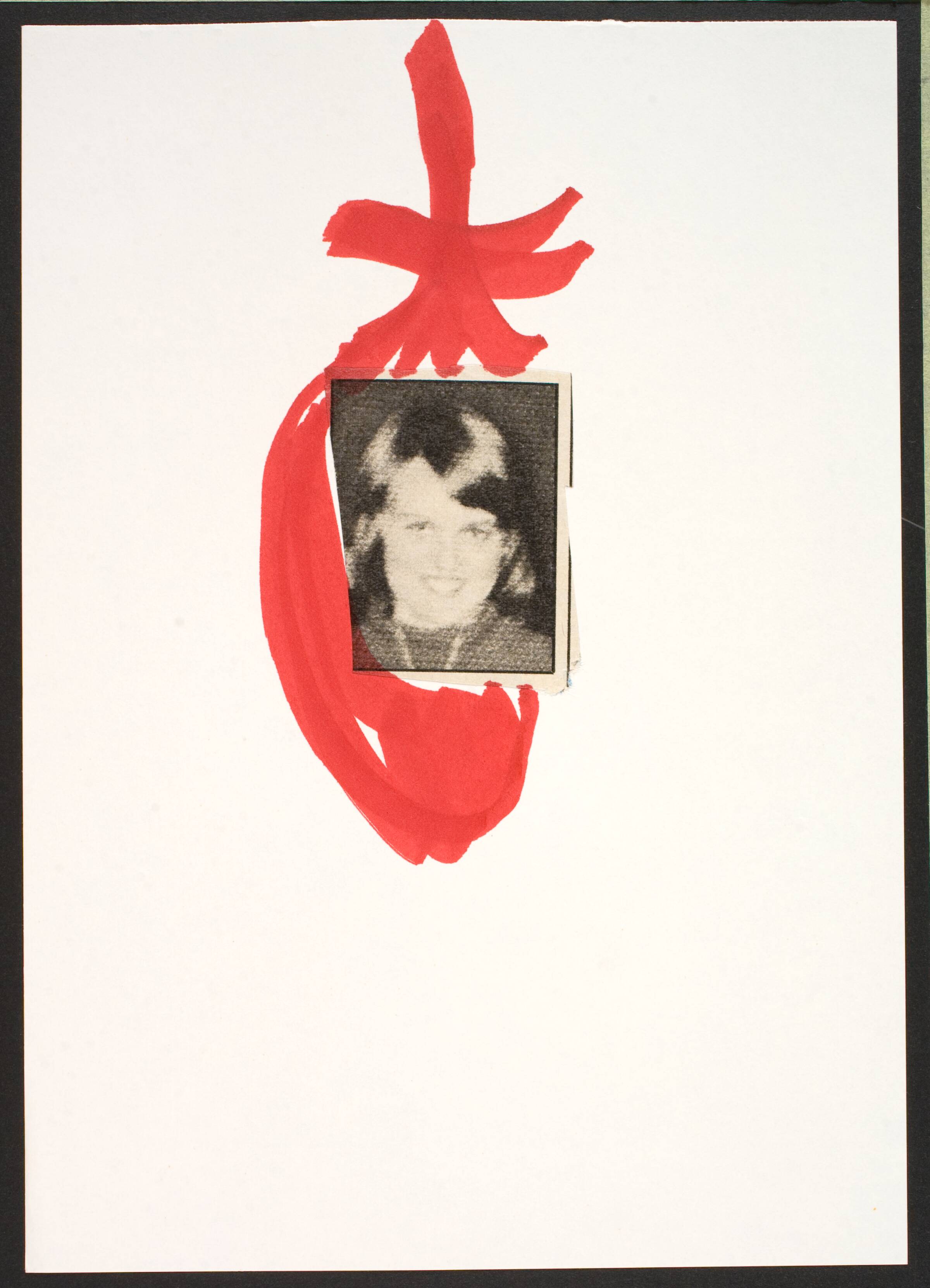 Udklip på papir med kvindetegnet, Lene Adler Petersen, 1974