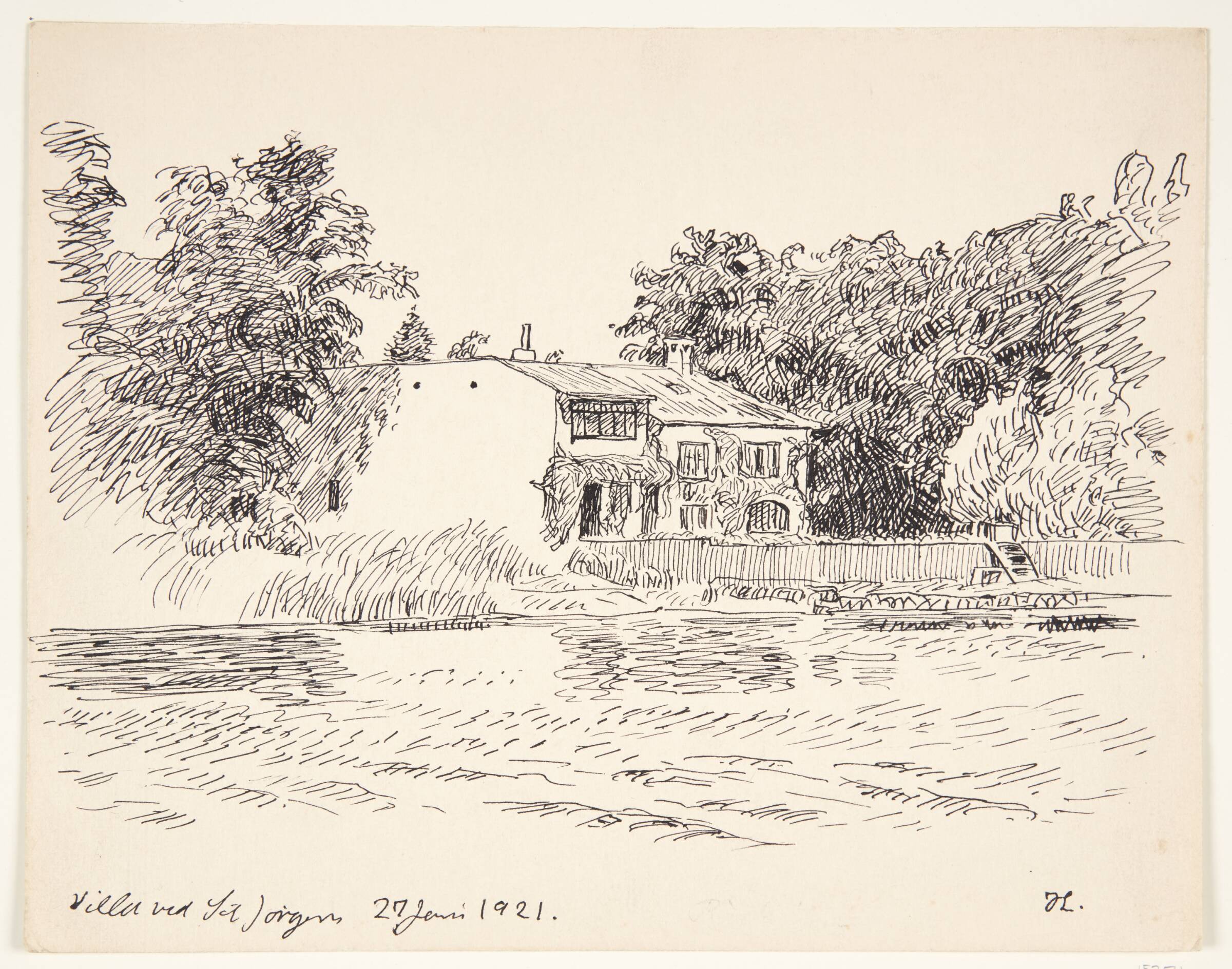 "Villa ved Sct. Jørgen", Johannes Larsen, 1921