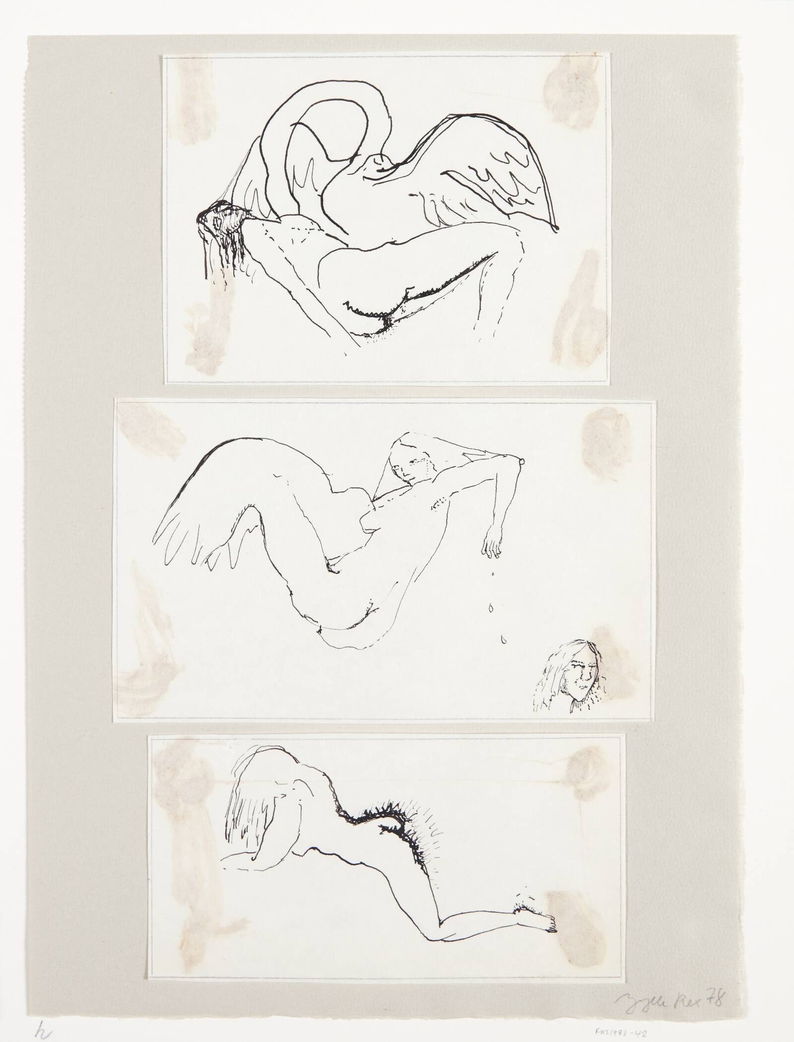 Tre tegninger, Jytte Rex, 1978