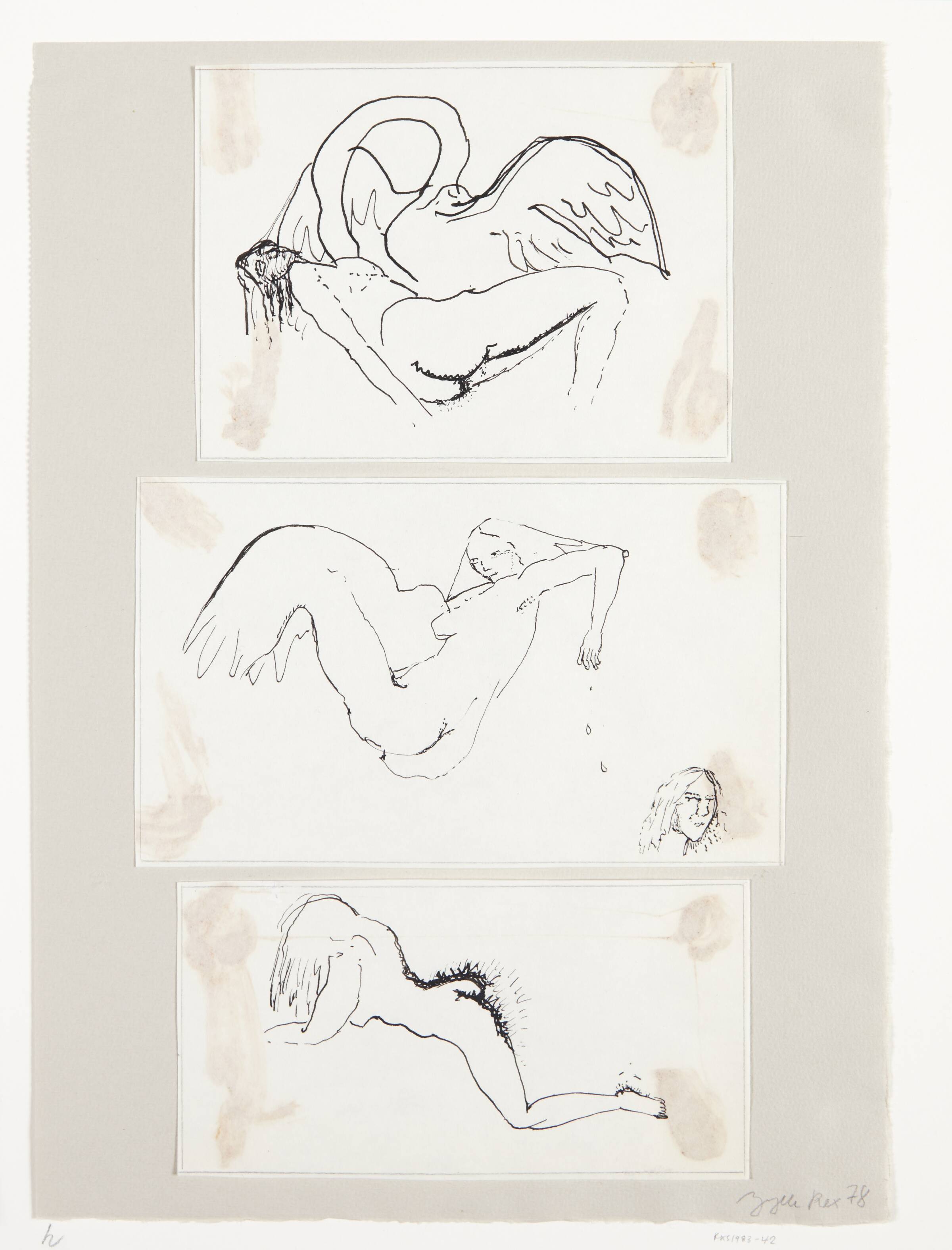 Tre tegninger, Jytte Rex, 1978