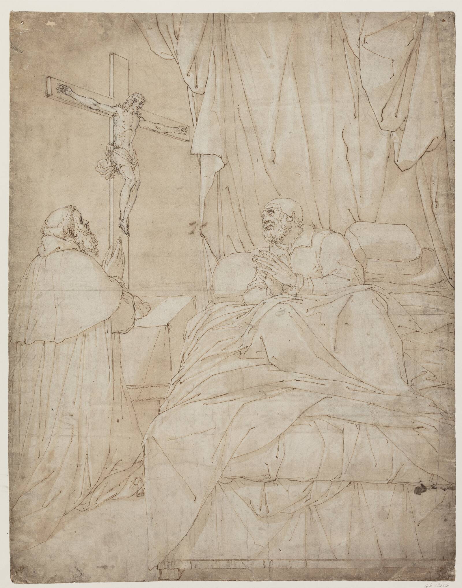 St Ambrosius på dødslejet, Camillo Procaccini, 1546-1629
