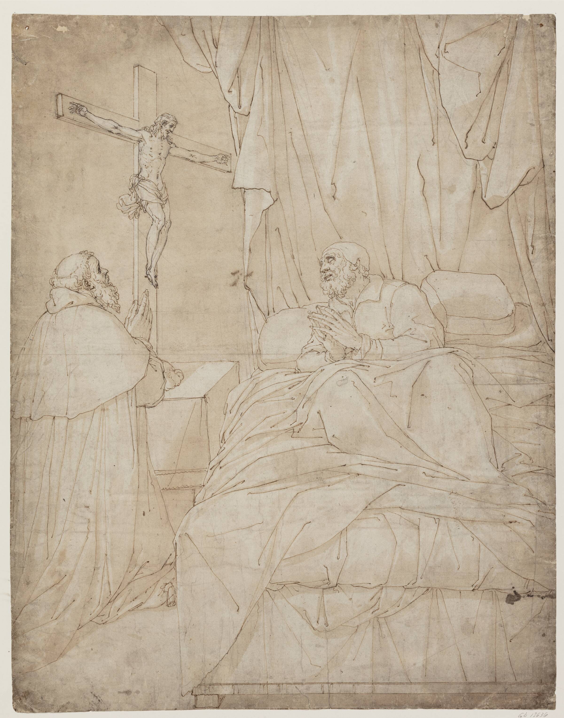 St Ambrosius på dødslejet, Camillo Procaccini, 1546-1629