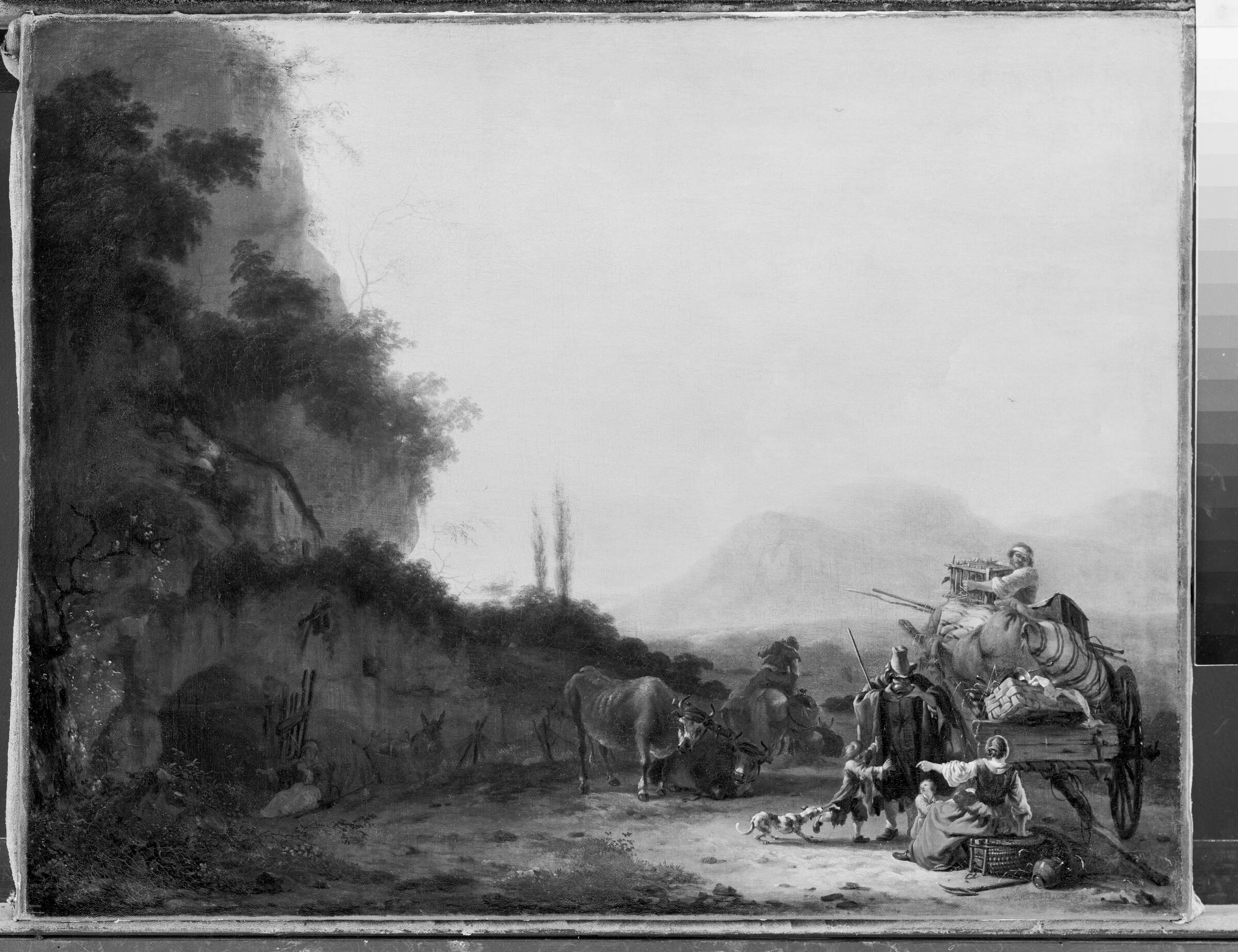 Landskab med en flyttekærre, Willem Schellinks, 1642-1678