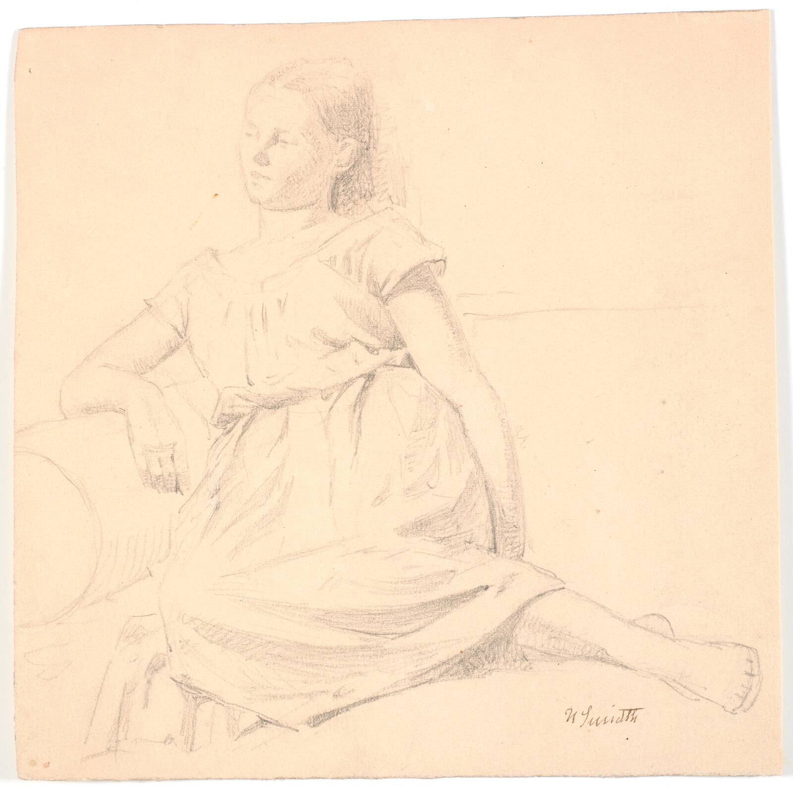 Ung pige i sofa, Hans Smidth, 1860-1869