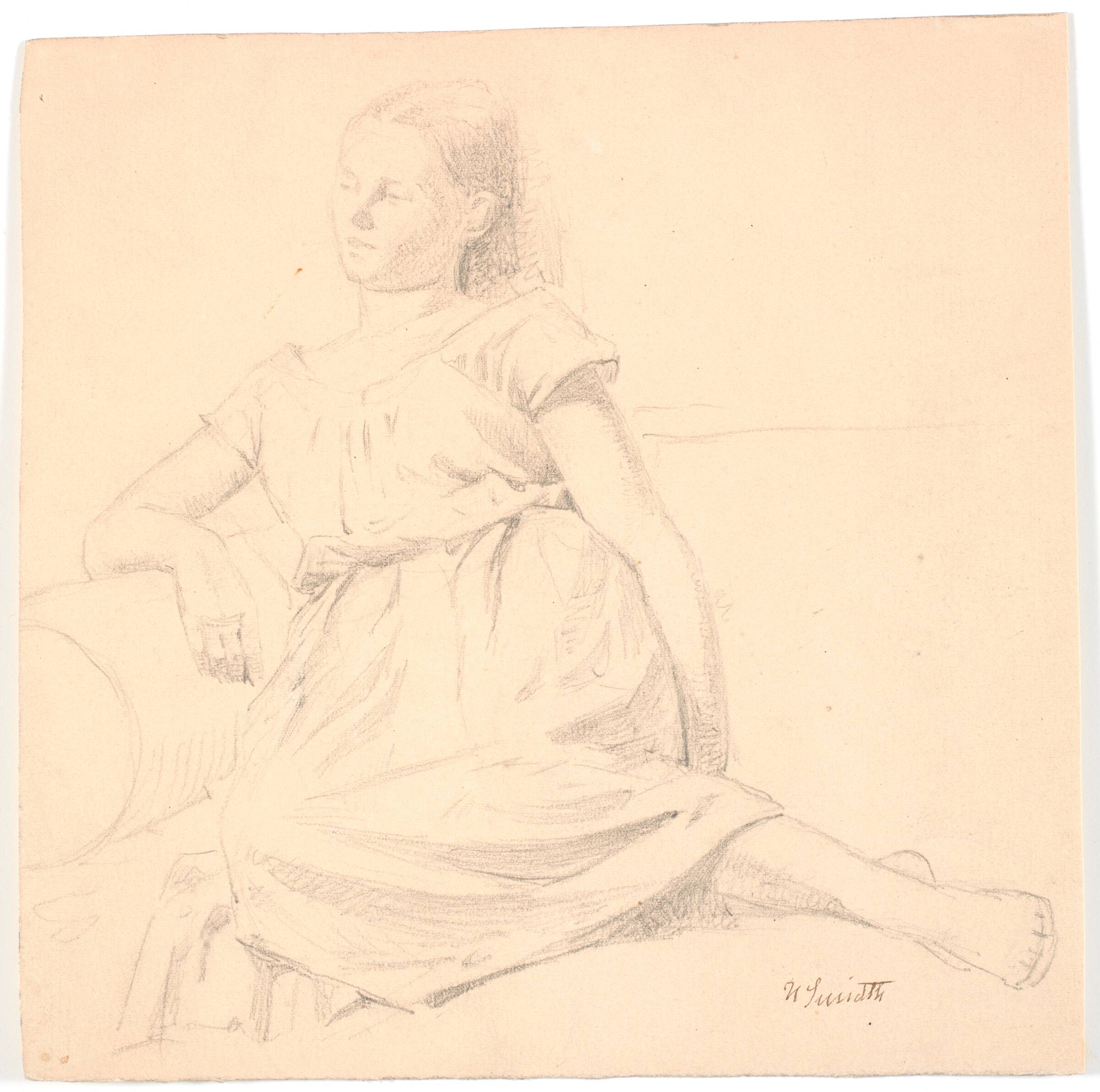 Ung pige i sofa, Hans Smidth, 1860-1869