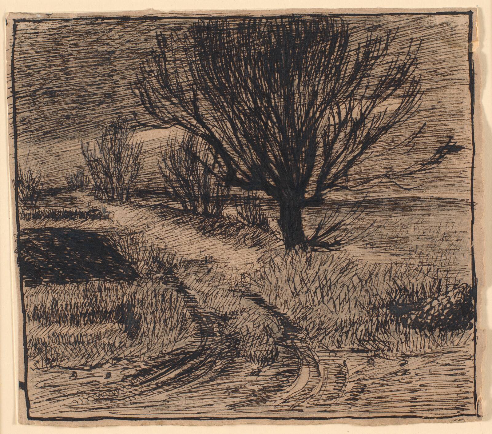 Markvej ved Lindenborg, vinter, Theodor Philipsen, 1908