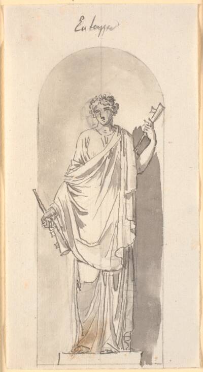 Euterpe som statue i en niche