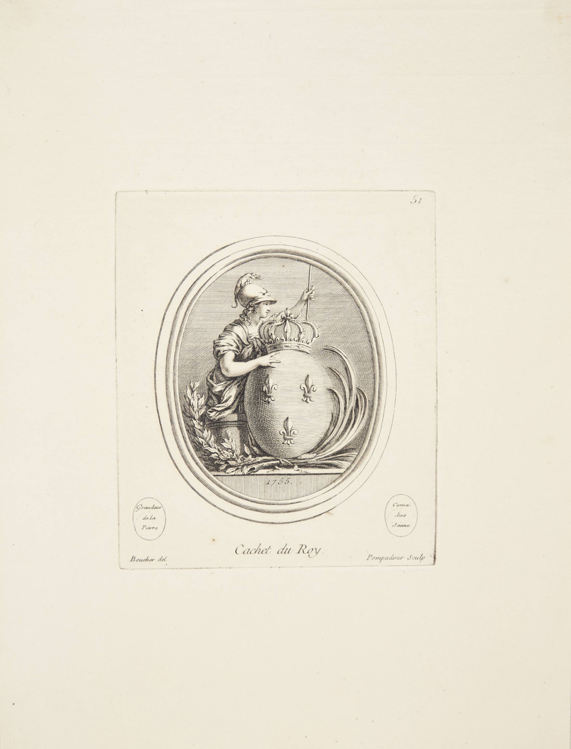 Kongens stempel, Madame de Pompadour, 1753-1757