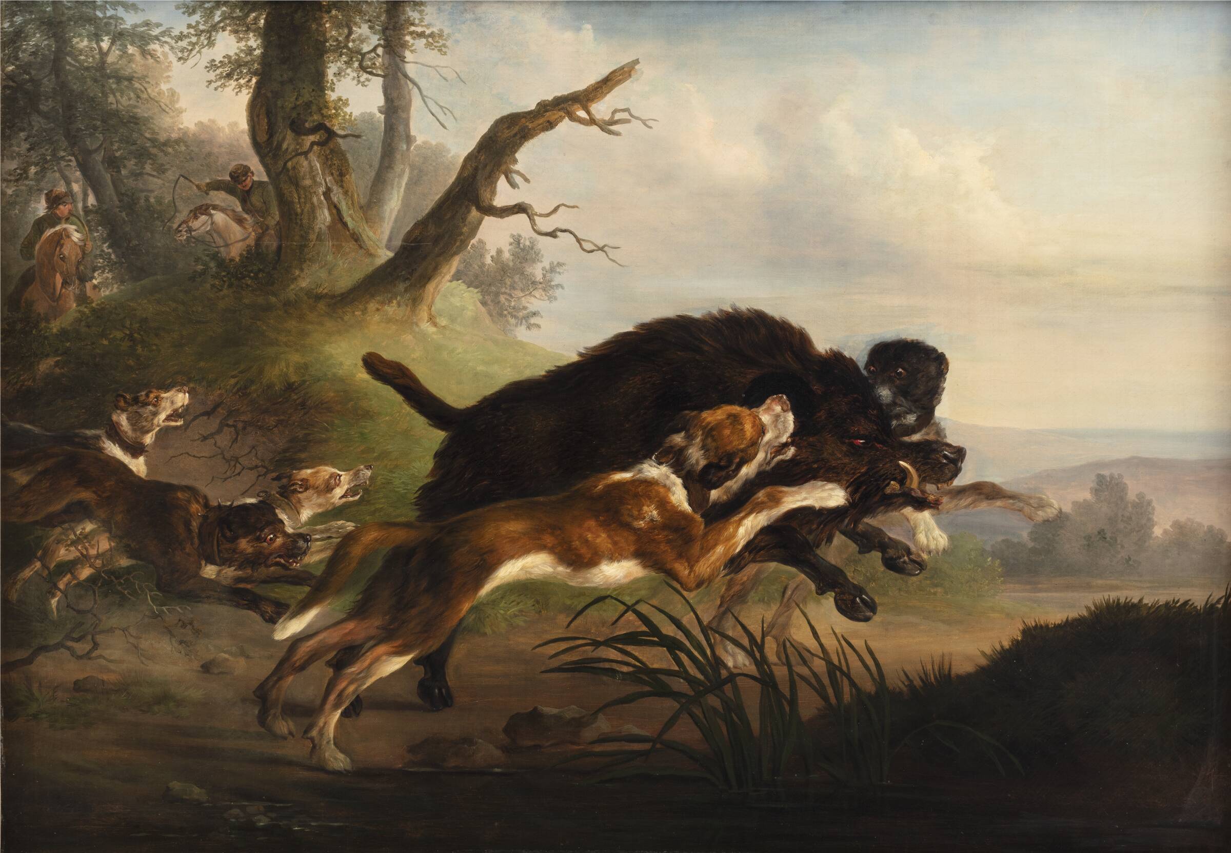 En vildsvinejagt, Christian David Gebauer, 1792-1830