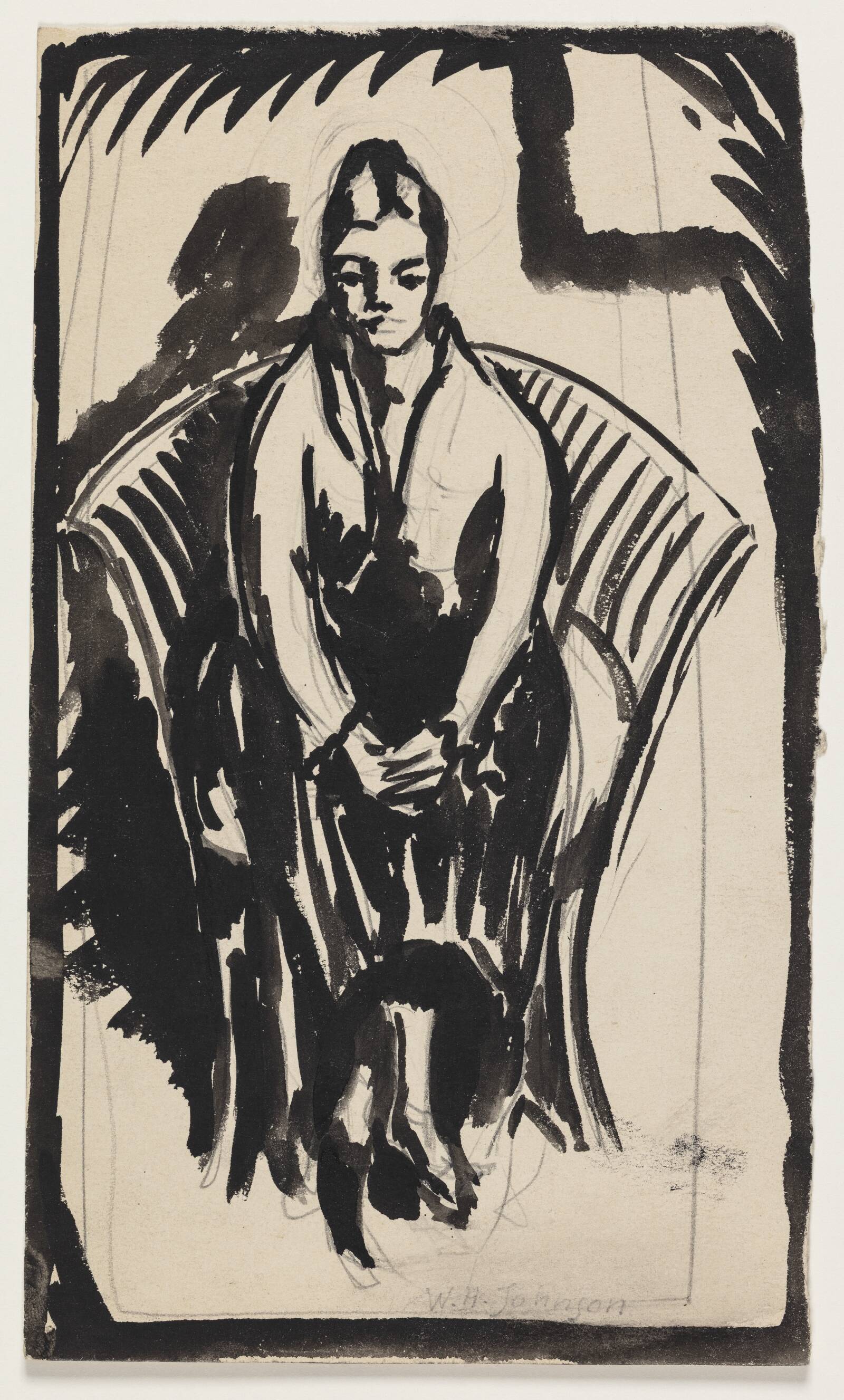 Siddende kvinde, Johnson, William H., 1918-1947