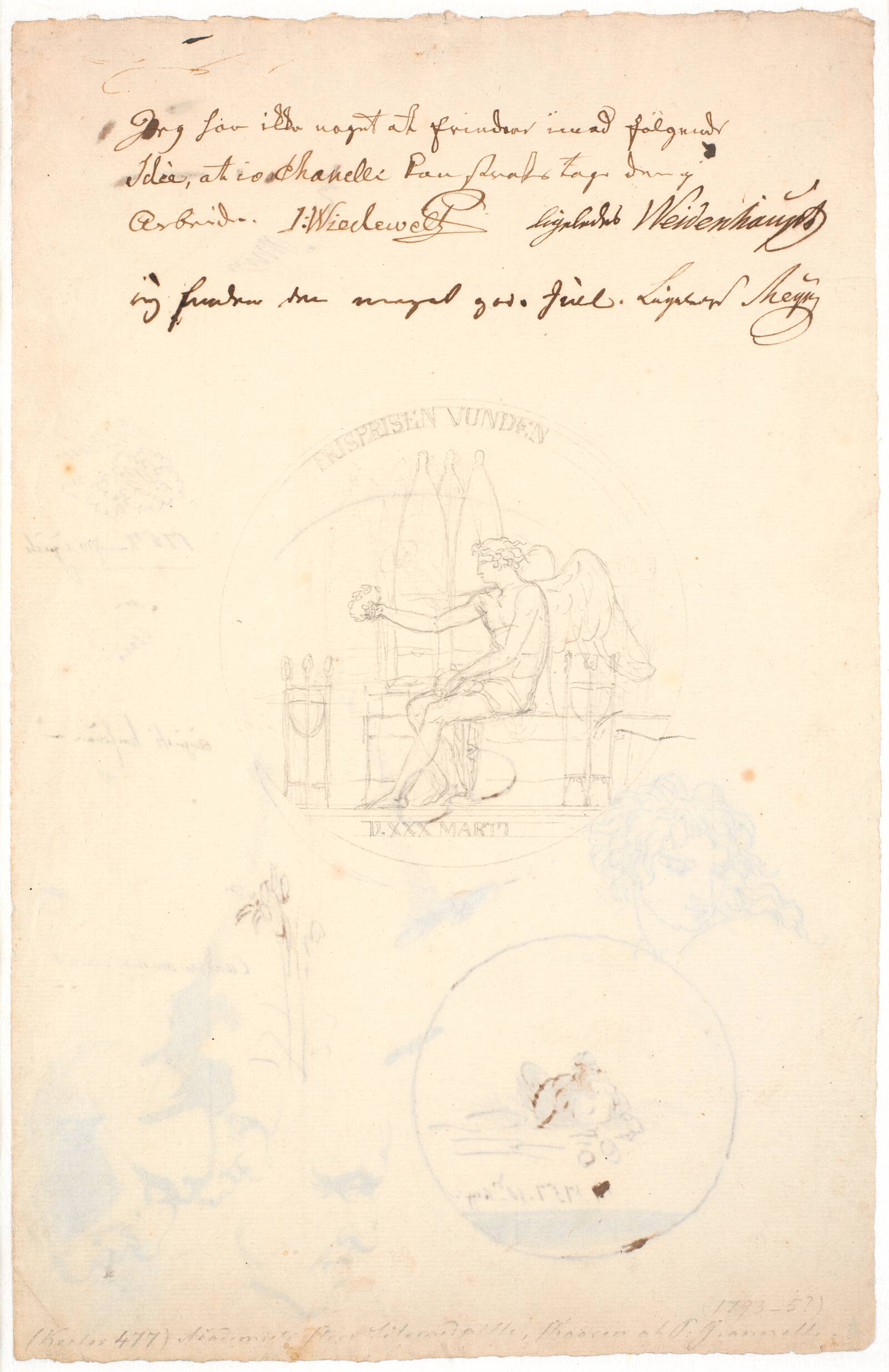 En siddende genius, Nicolai Abildgaard, 1743-1809