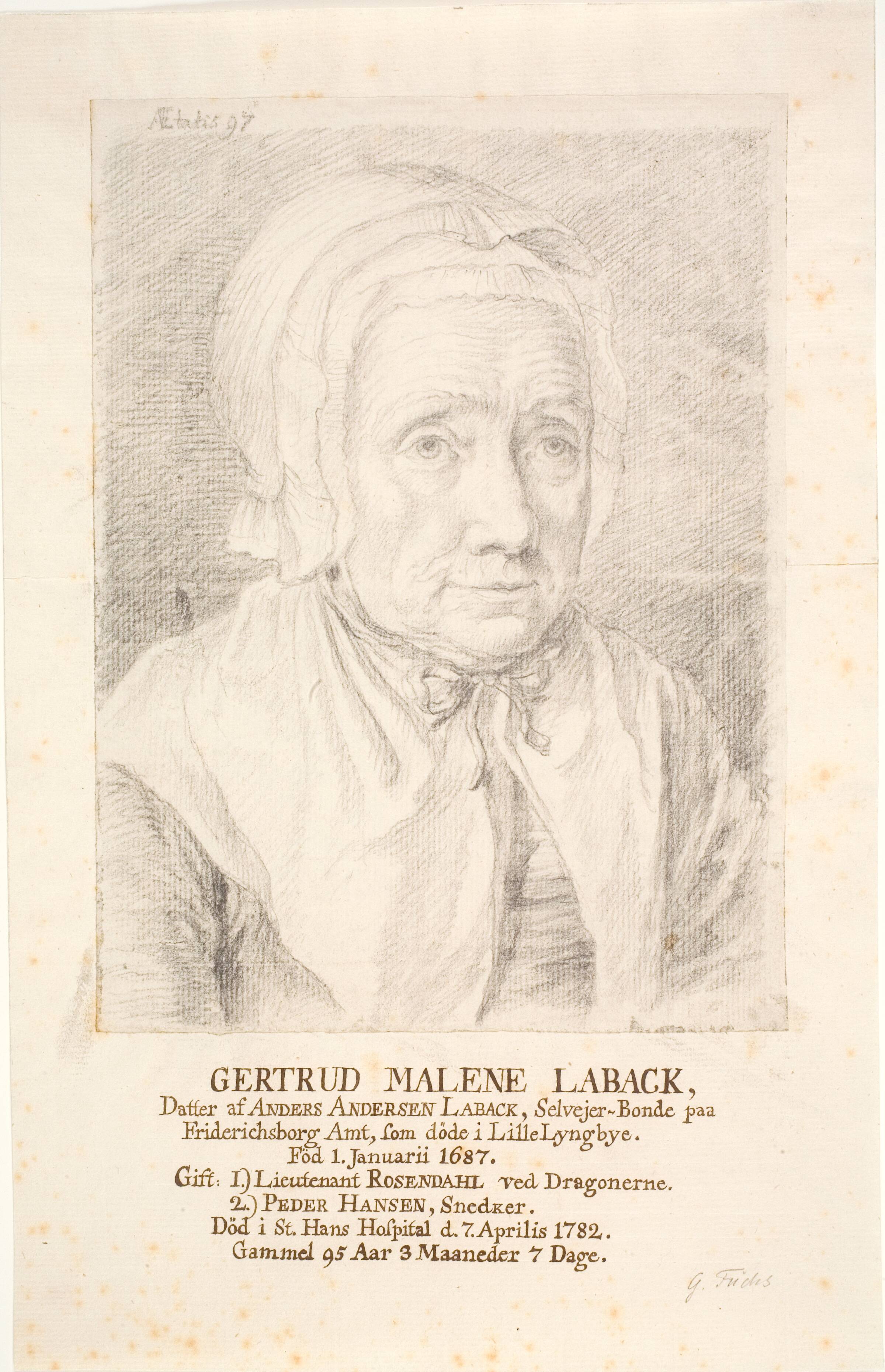 Portræt af Gertrud Malene Laback, Georg Mathias Fuchs, 1782