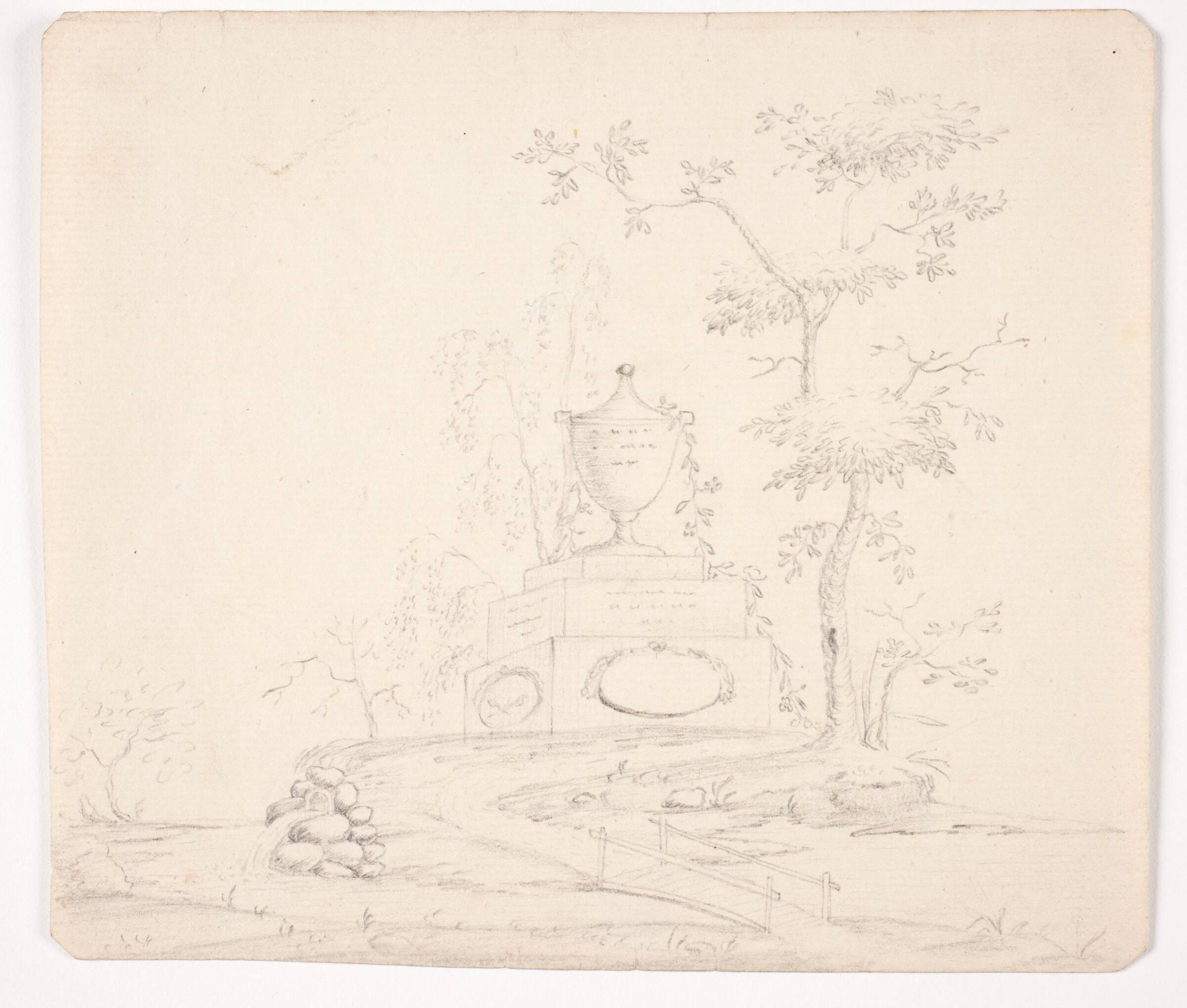 Mindesmærke med vase og kilde, Johan Bülow, 1751-1828