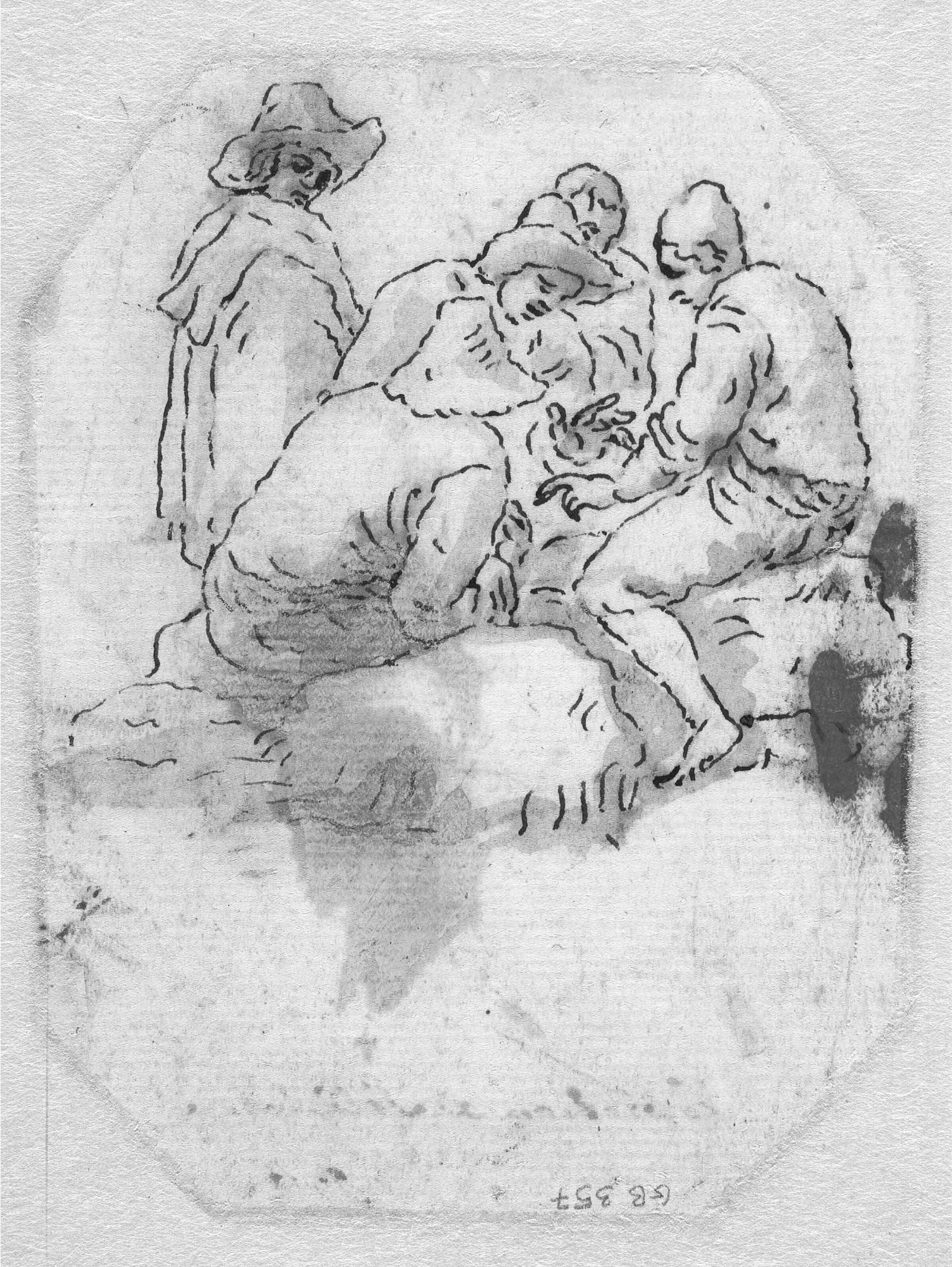 Samme motiv overført fra rekto, Бранди, Доменико, 1684-1736