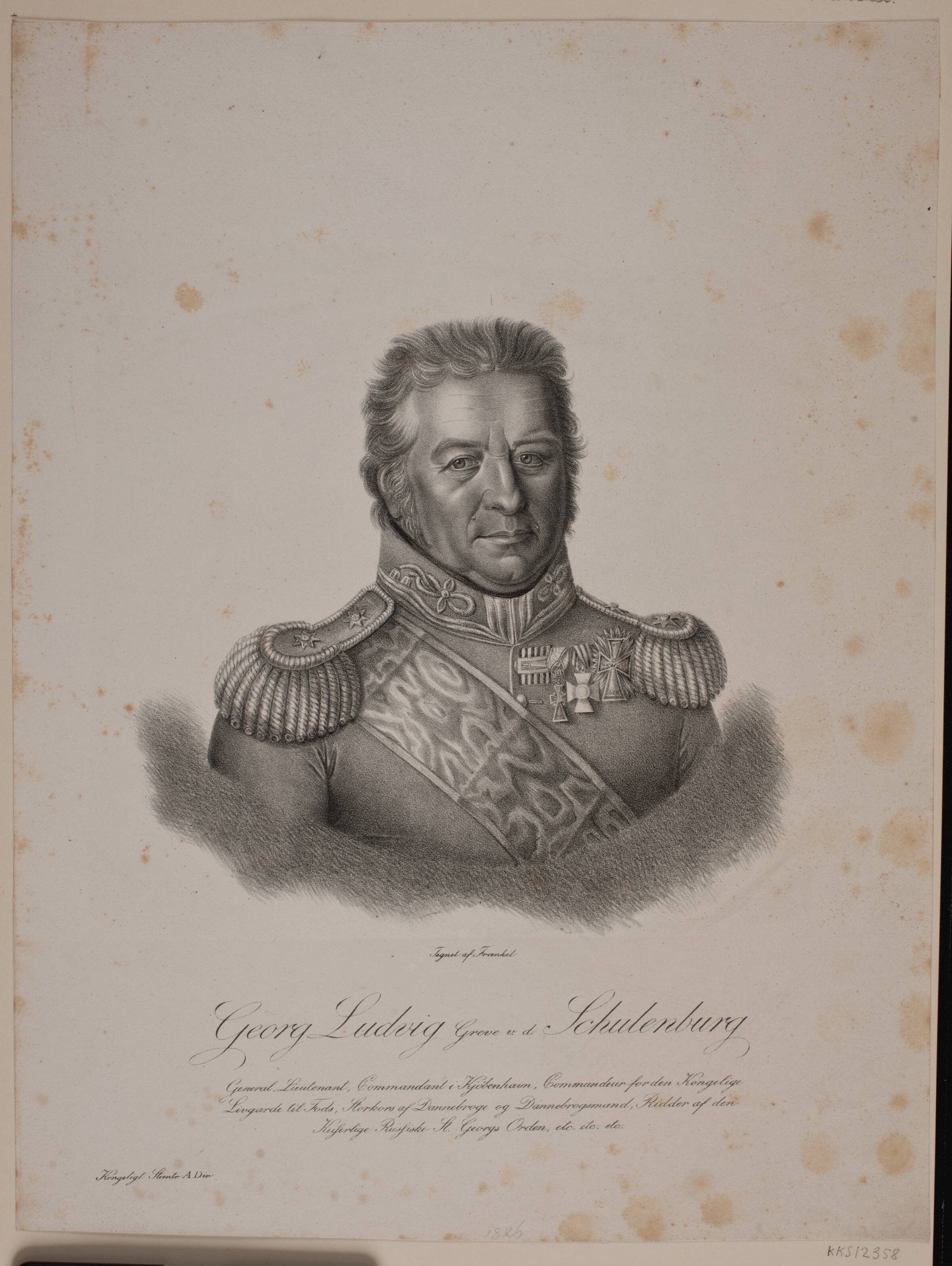 George Ludvig von Schulenburg, L. Frænckel, 1826