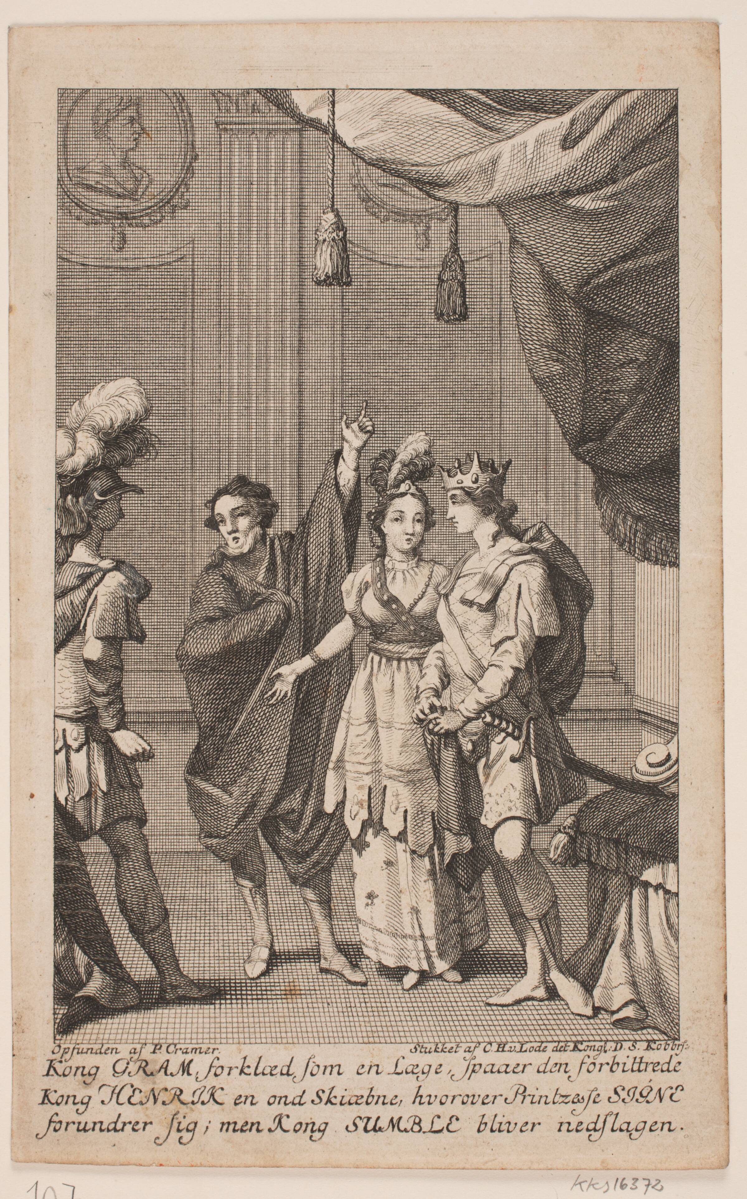 Illustration til N. K. Bredal, "Gram og Signe", Odvardt Helmoldt de Lode, 1726-1757