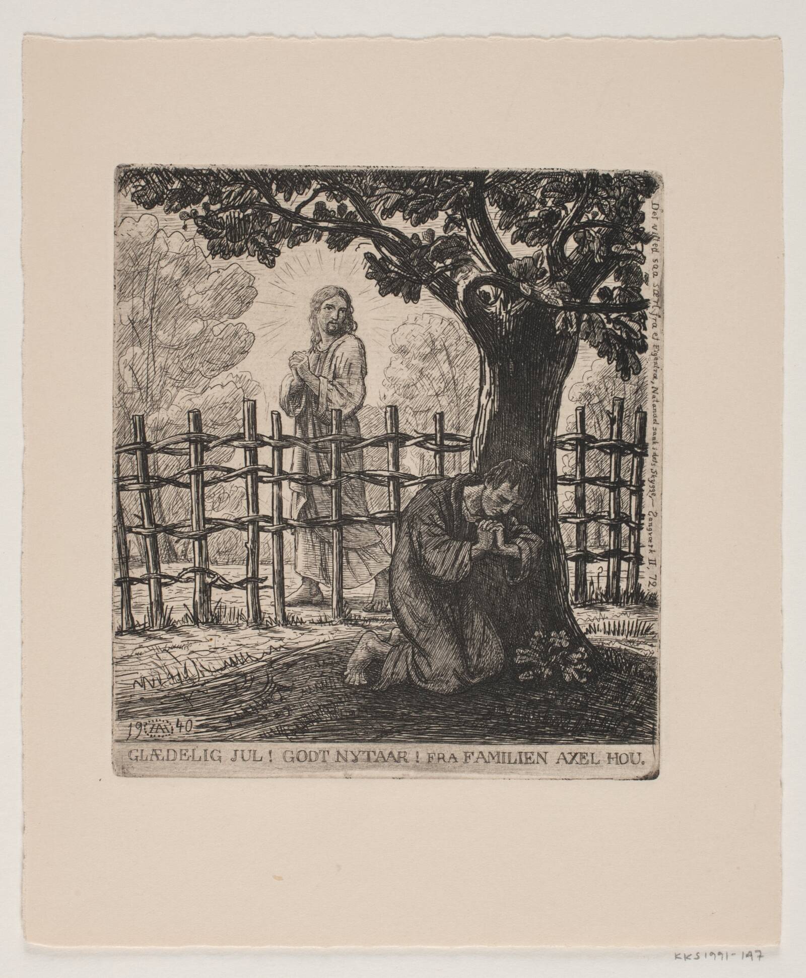 Jule- og nytårskort, Axel Hou, 1940