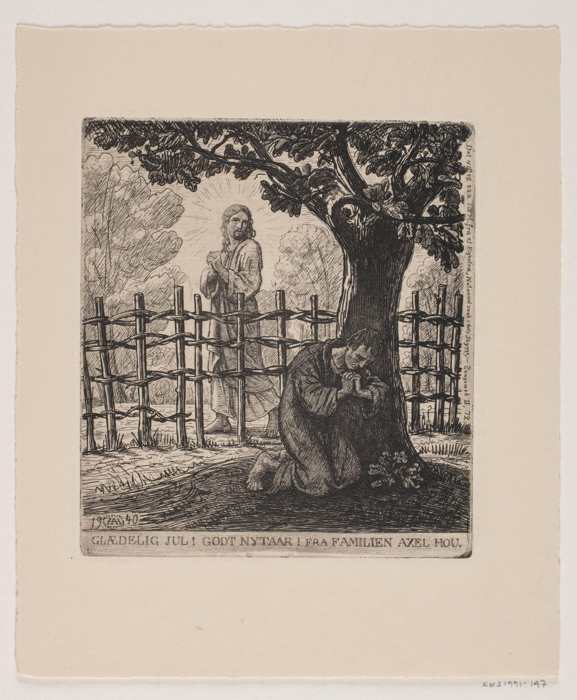 Jule- og nytårskort, Axel Hou, 1940