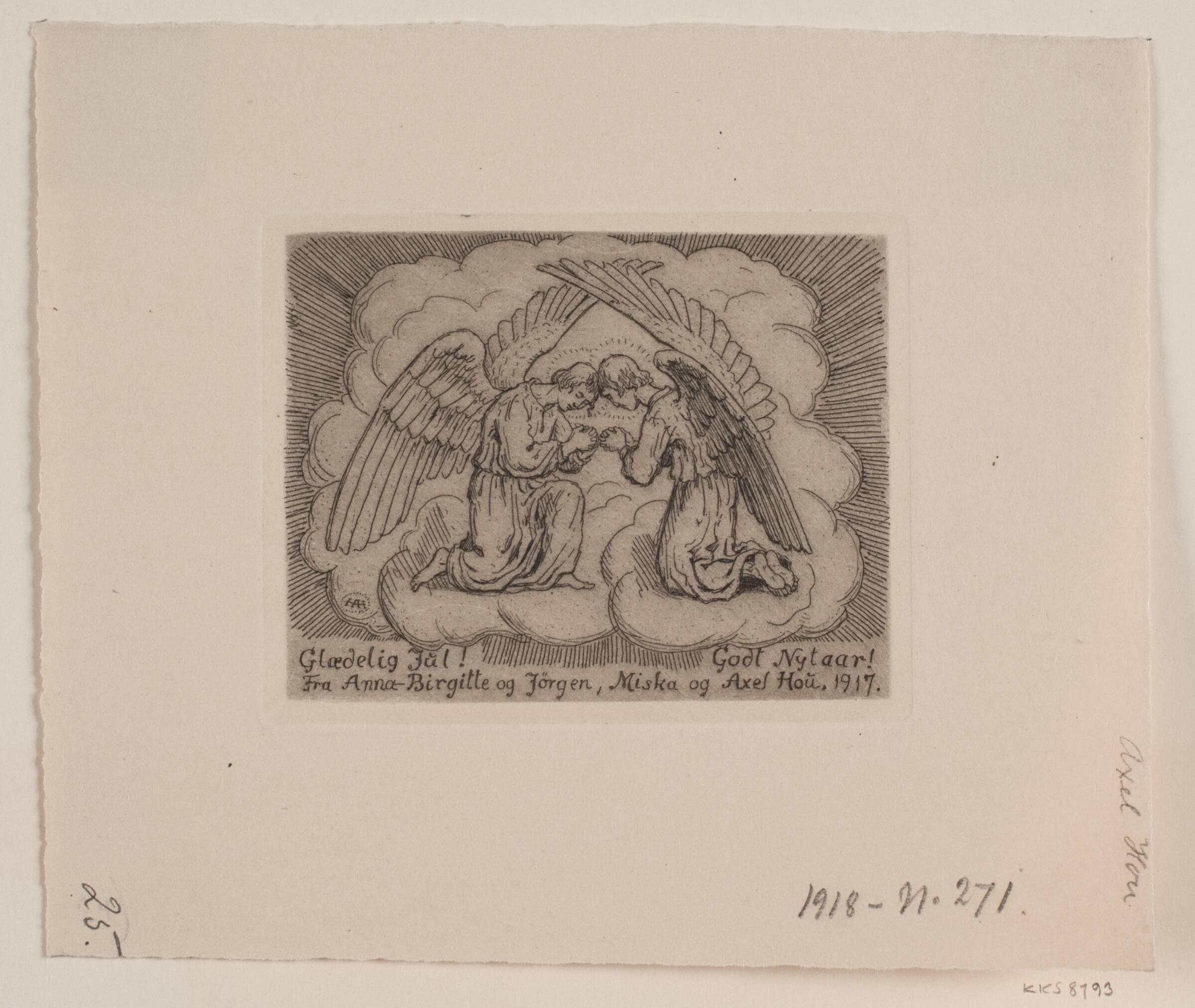 Jule- og nytårskort, Axel Hou, 1917