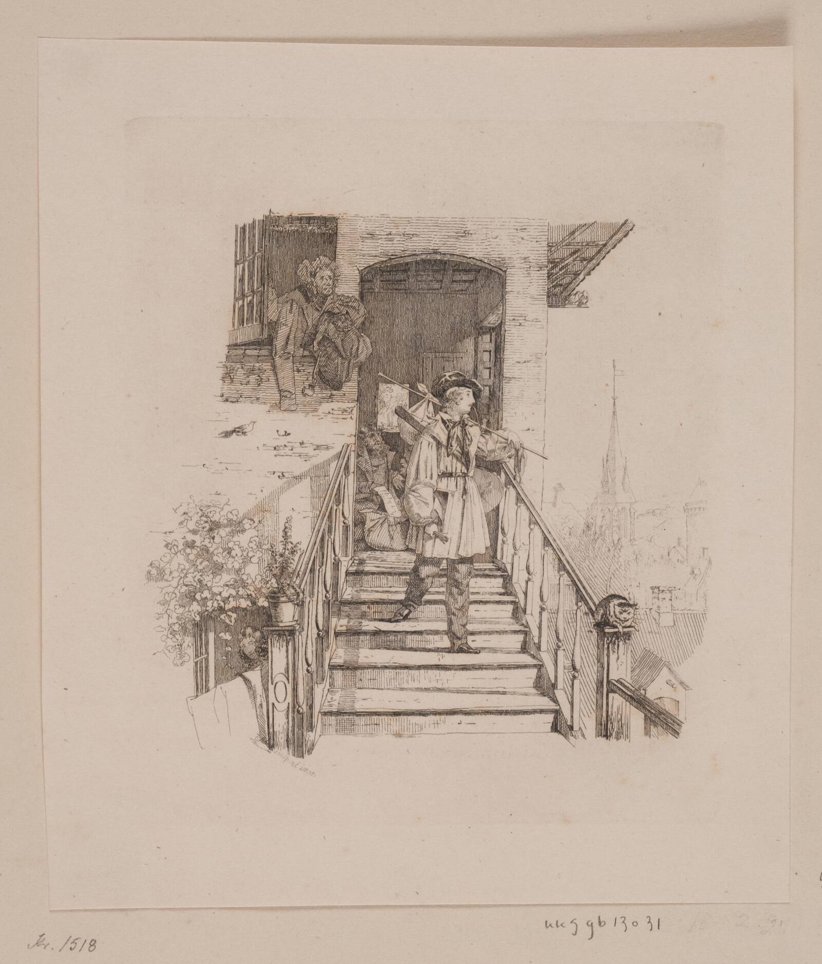Kunstnerens flyttedag, Sophus Schack, 1841