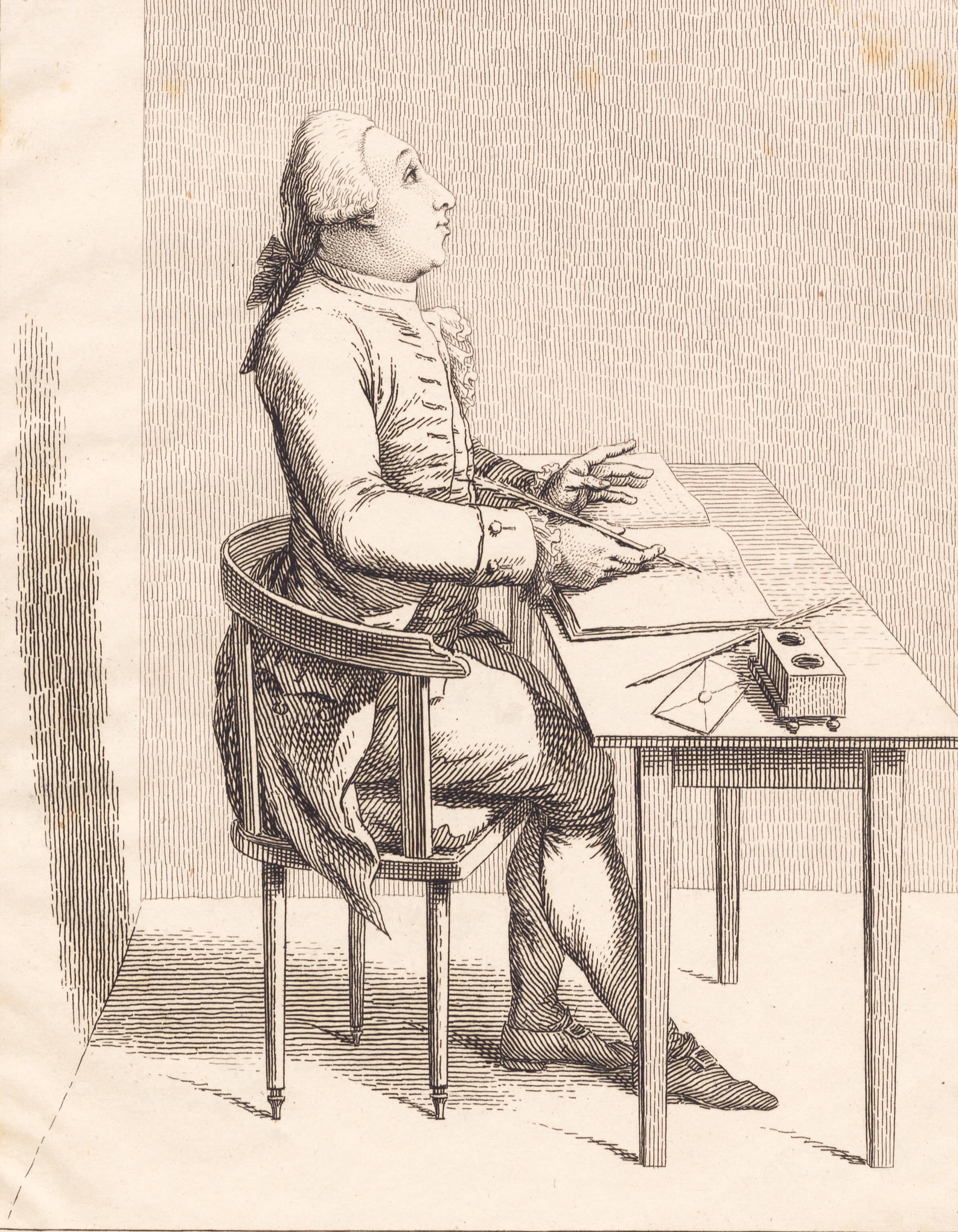 En herre ved et skrivebord, J.F. Clemens, 1748-1831
