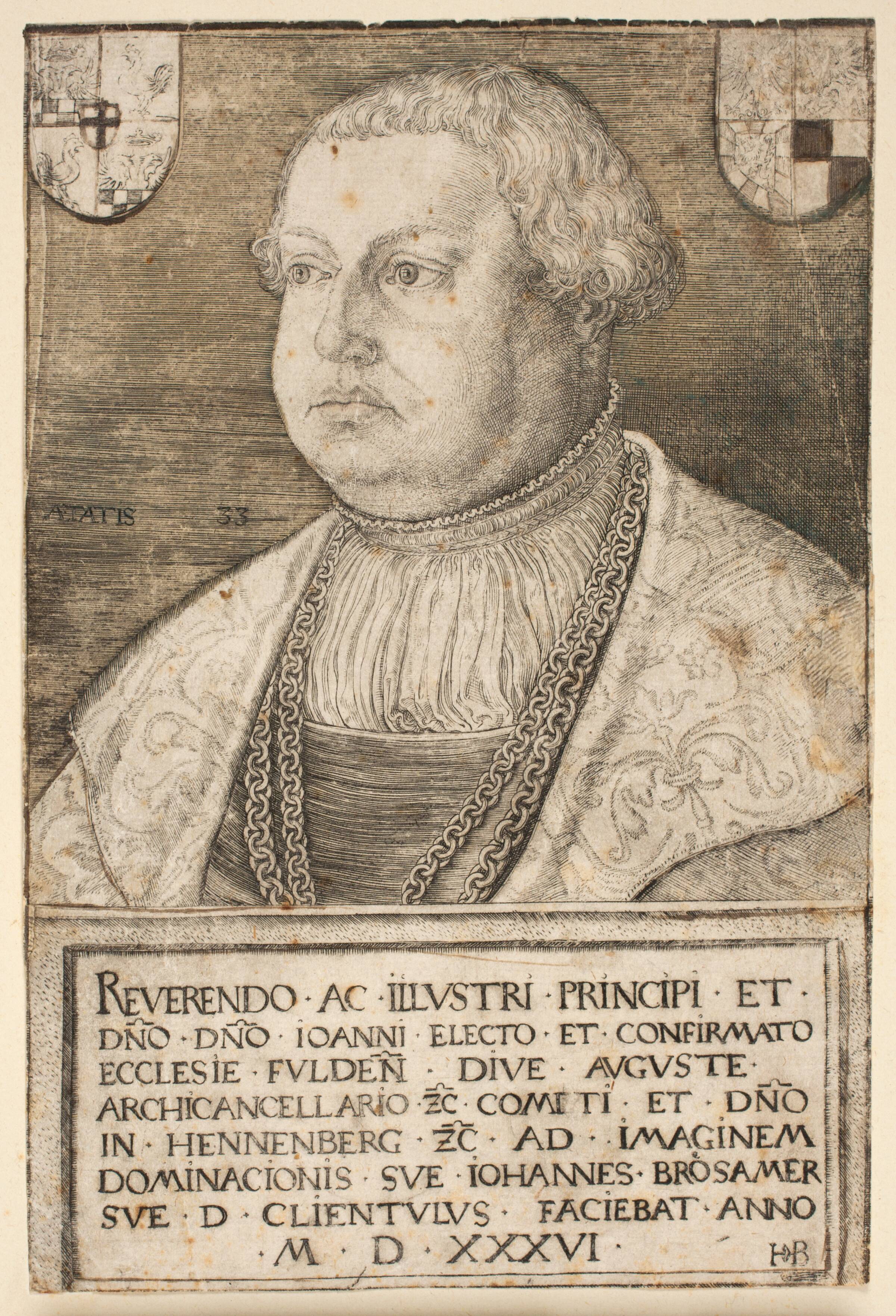 Portræt af Johann von Henneberg, Hans Brosamer, 1536