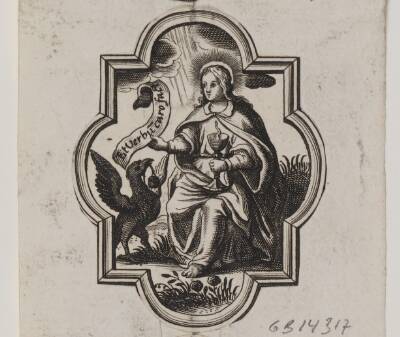 Emblem med evangelisten Johannes