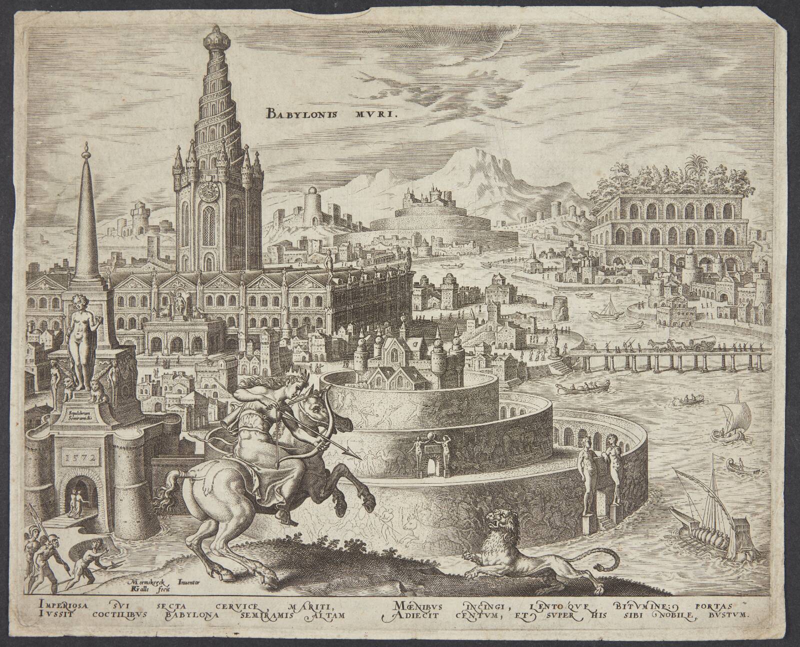 Babylons mure, Philips Galle, 1572