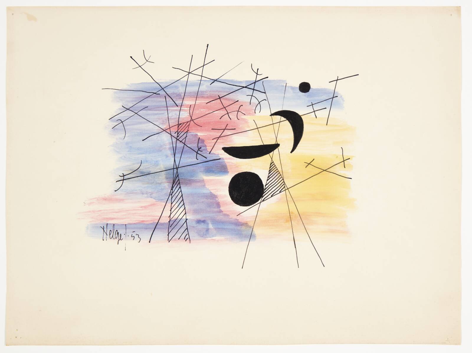 Abstrakt komposition, Helge Jacobsen, 1953
