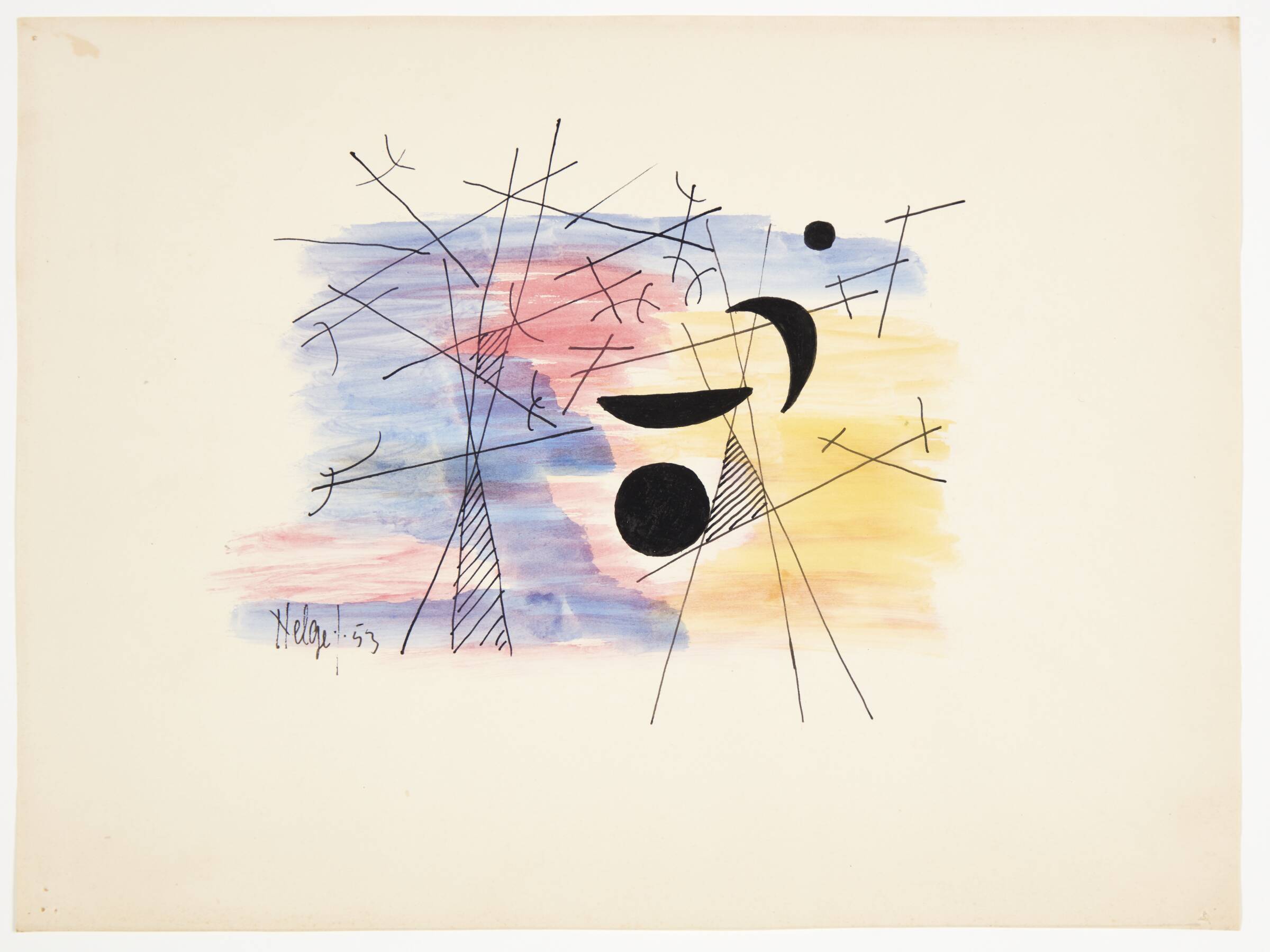 Abstrakt komposition, Helge Jacobsen, 1953