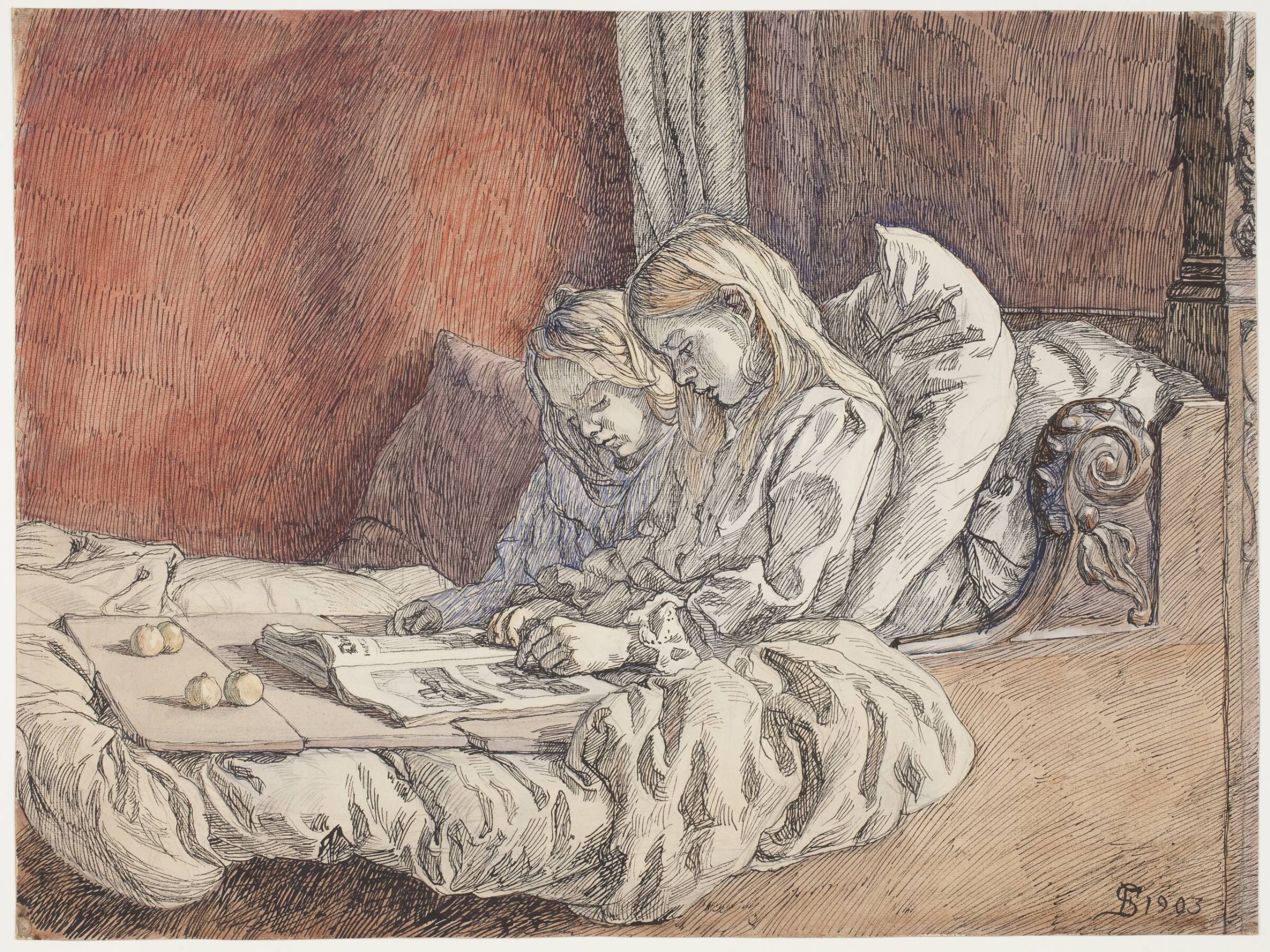 To rekonvalescenter, Fritz Syberg, 1903