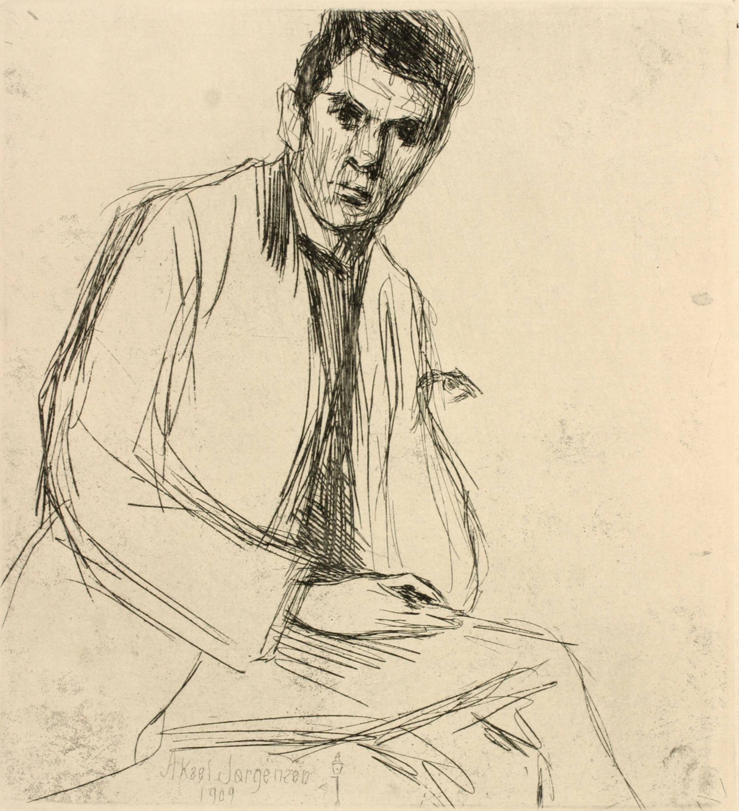 Portræt af kontorchef Martin Christiansen, Aksel Jørgensen, 1909