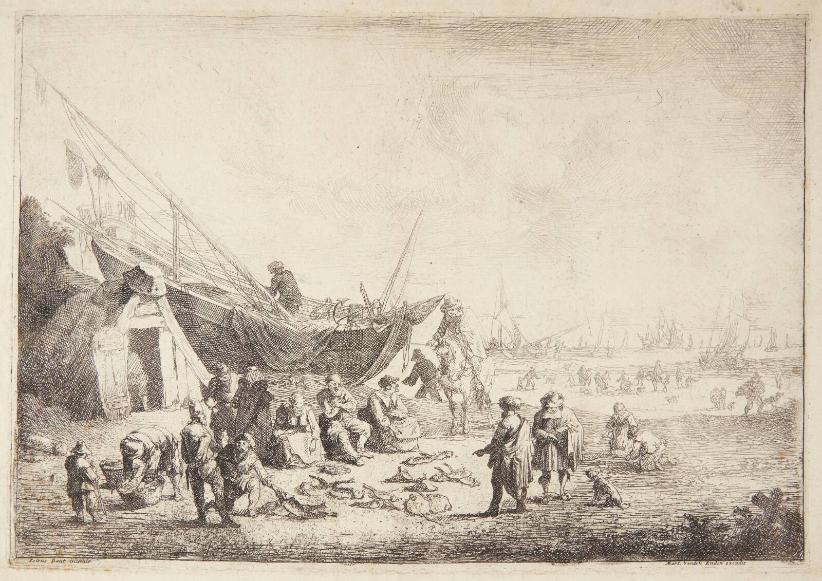 Fiskemarked ved Scheveningen, Pieter Bout, 1620-1719