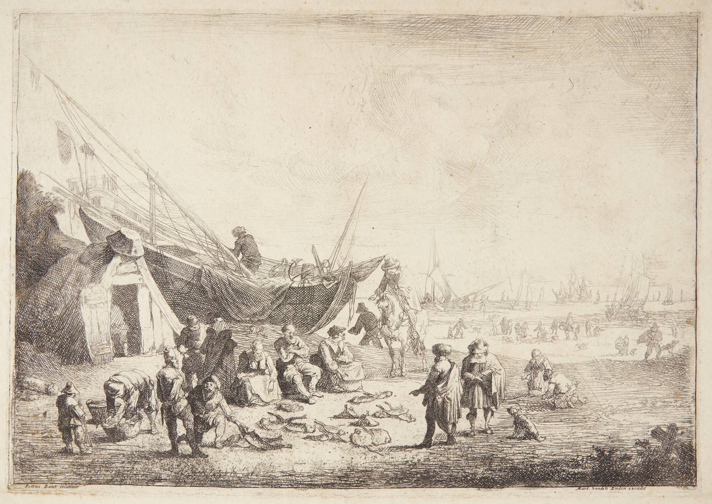 Fiskemarked ved Scheveningen, Pieter Bout, 1620-1719