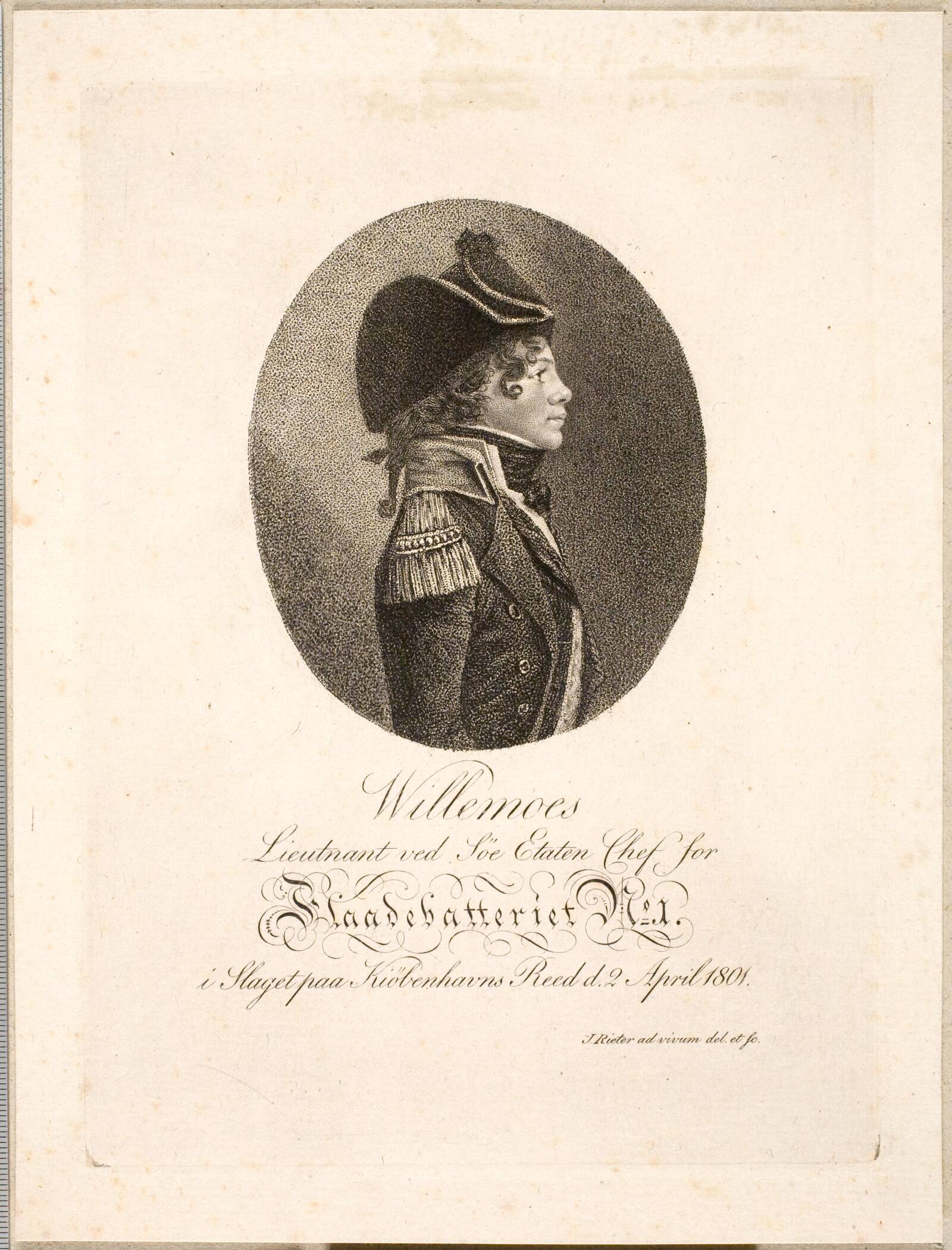 Portræt af Peter Willemoes, Jacob Rieter, 1799-1802