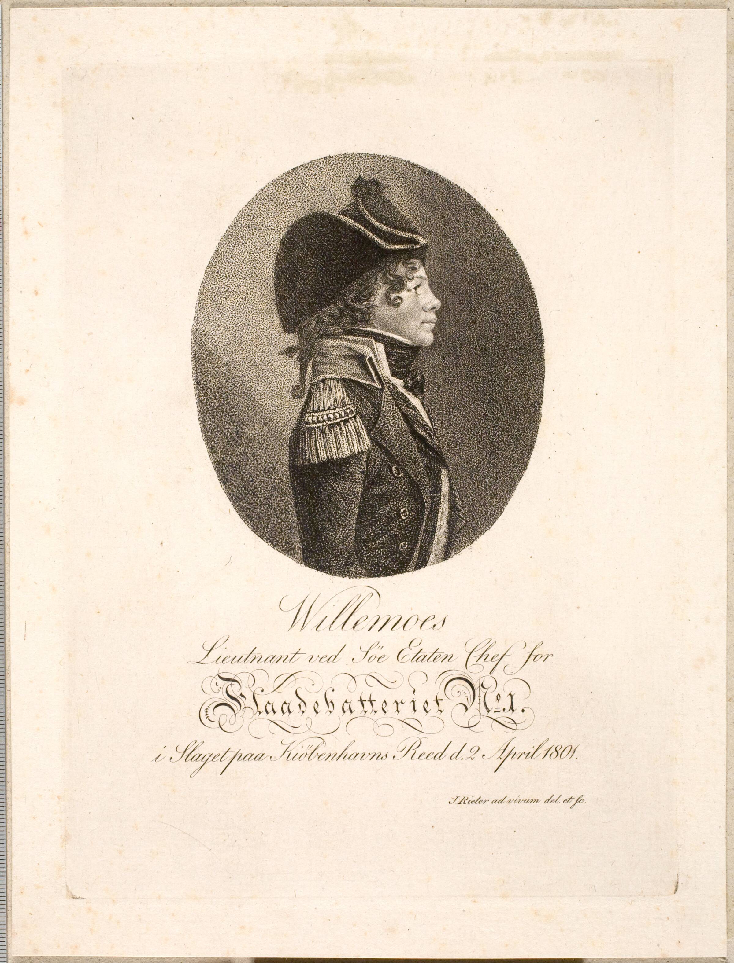 Portræt af Peter Willemoes, Jacob Rieter, 1799-1802