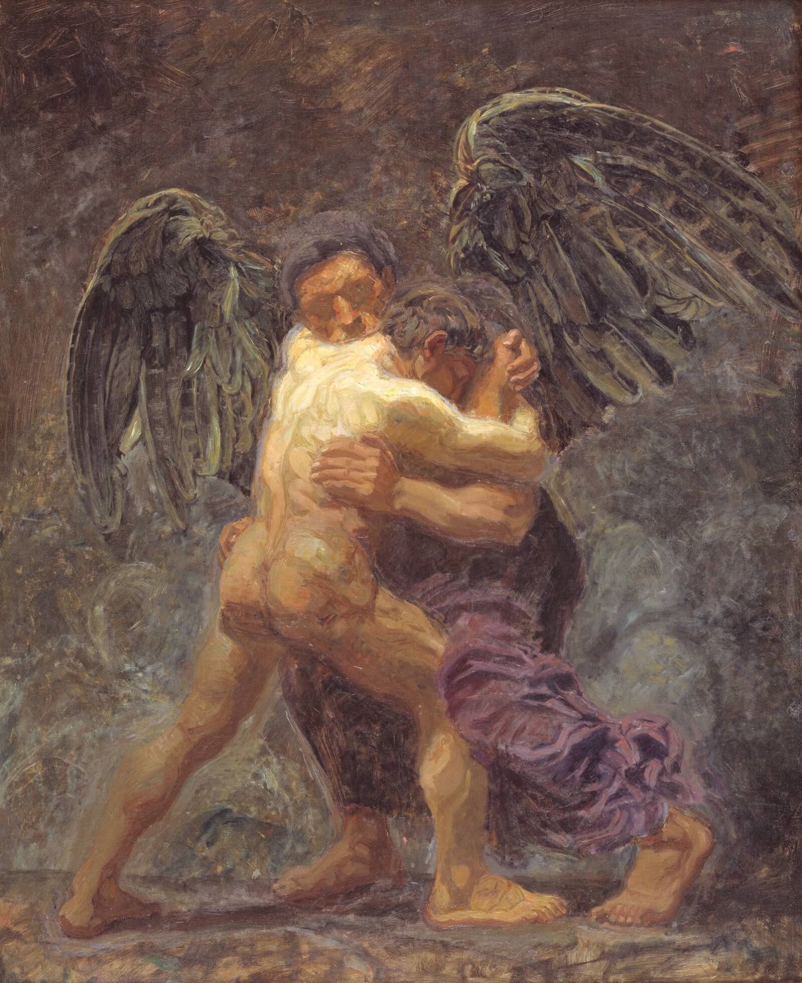 Jakobs kamp med englen, Oluf Hartmann, 1907