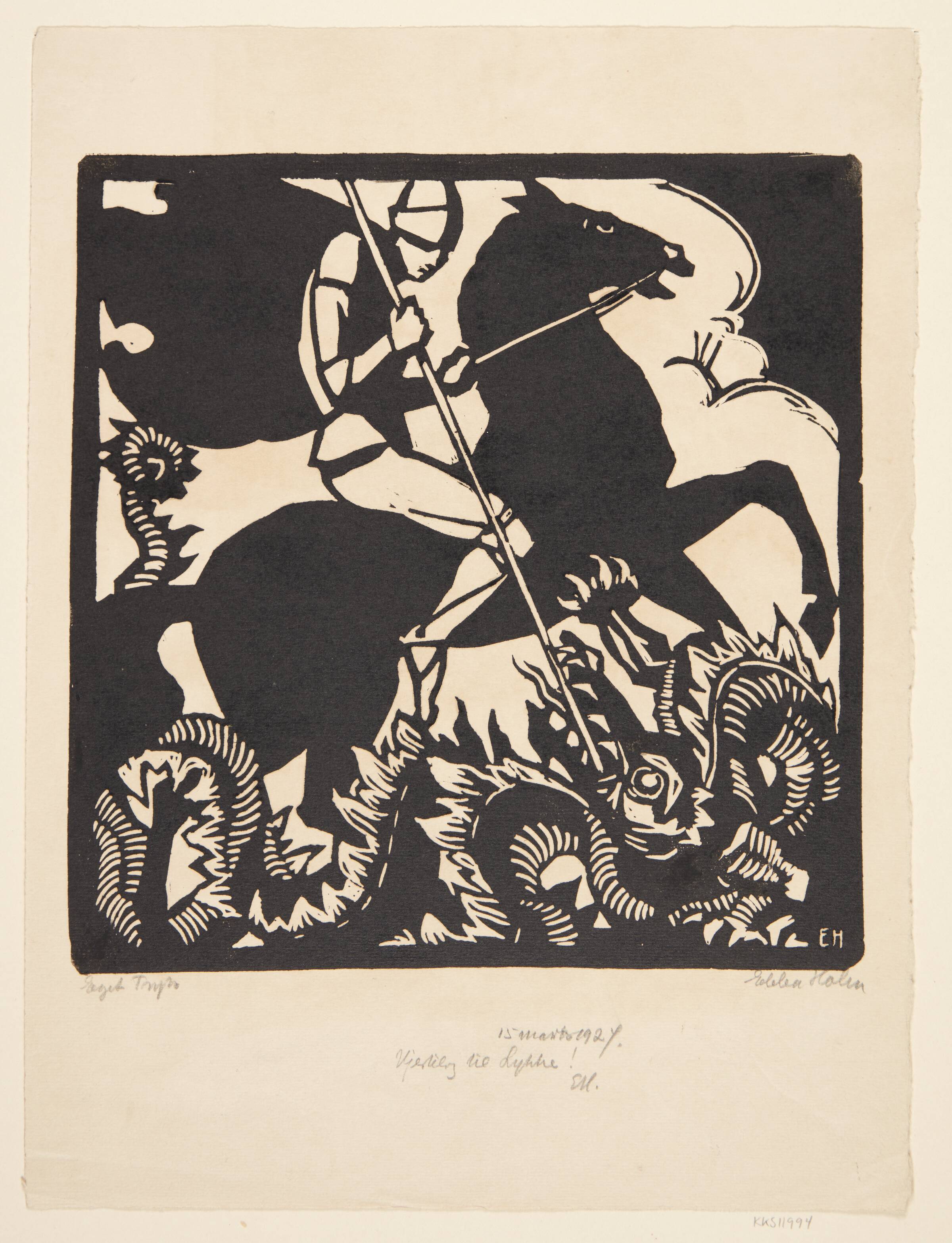 St. Georg og dragen, Ebba Holm, 1924