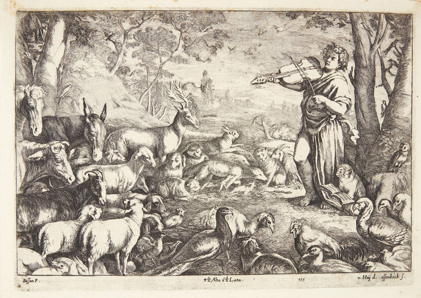 Orfeus tæmmer de vilde dyr, Ossenbeeck, Jan van, 1656-1660