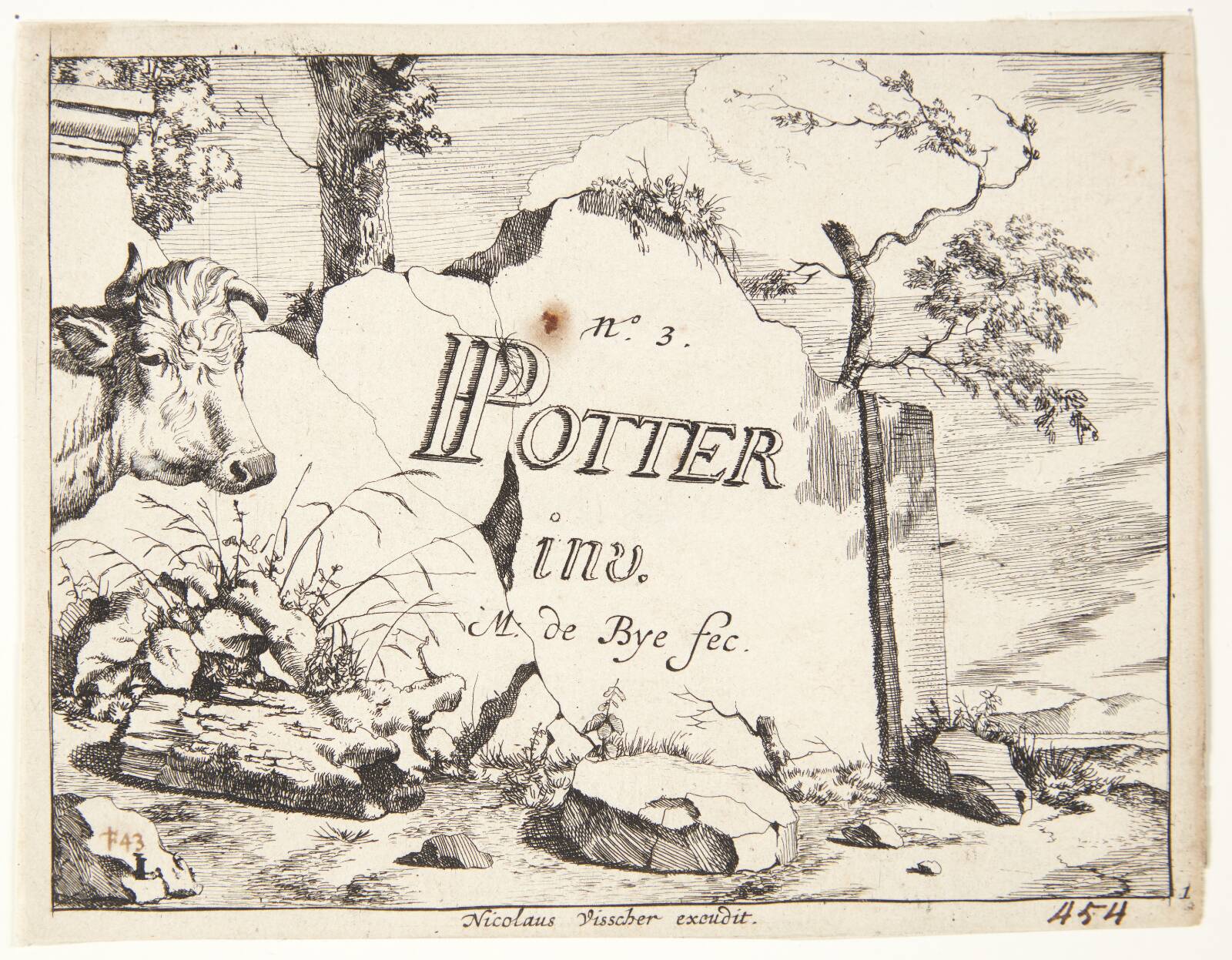 Titelblad til "Køer", Marcus de Bye, 1638-1690