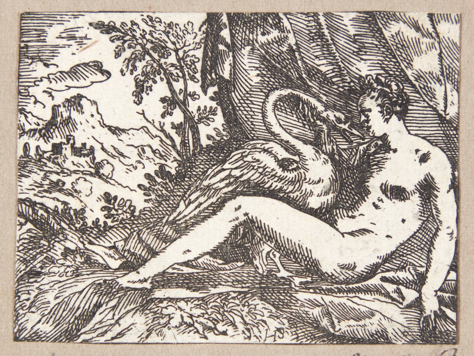Leda og svanen, Hans Strohmayer, 1593