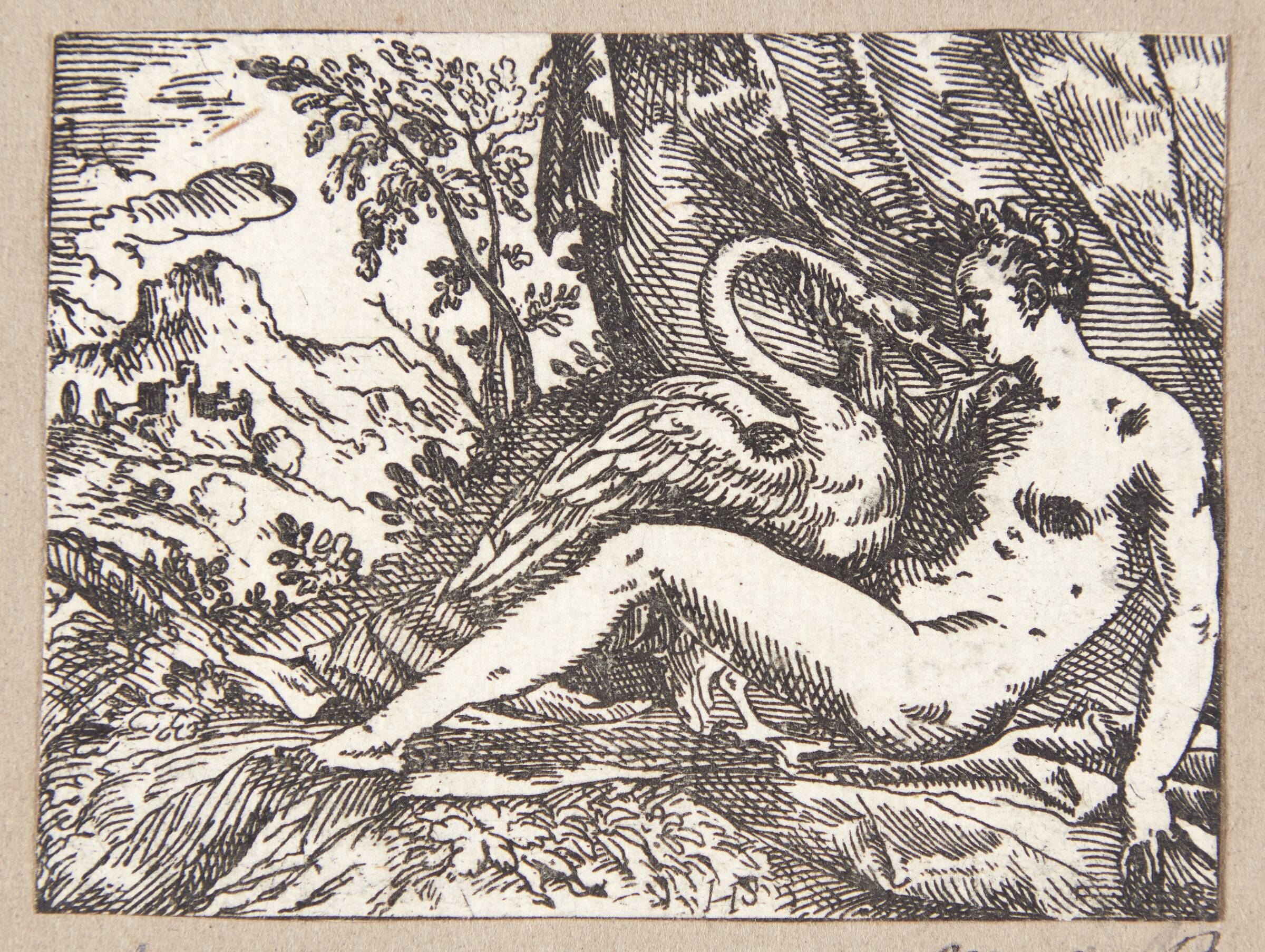 Leda og svanen, Hans Strohmayer, 1593
