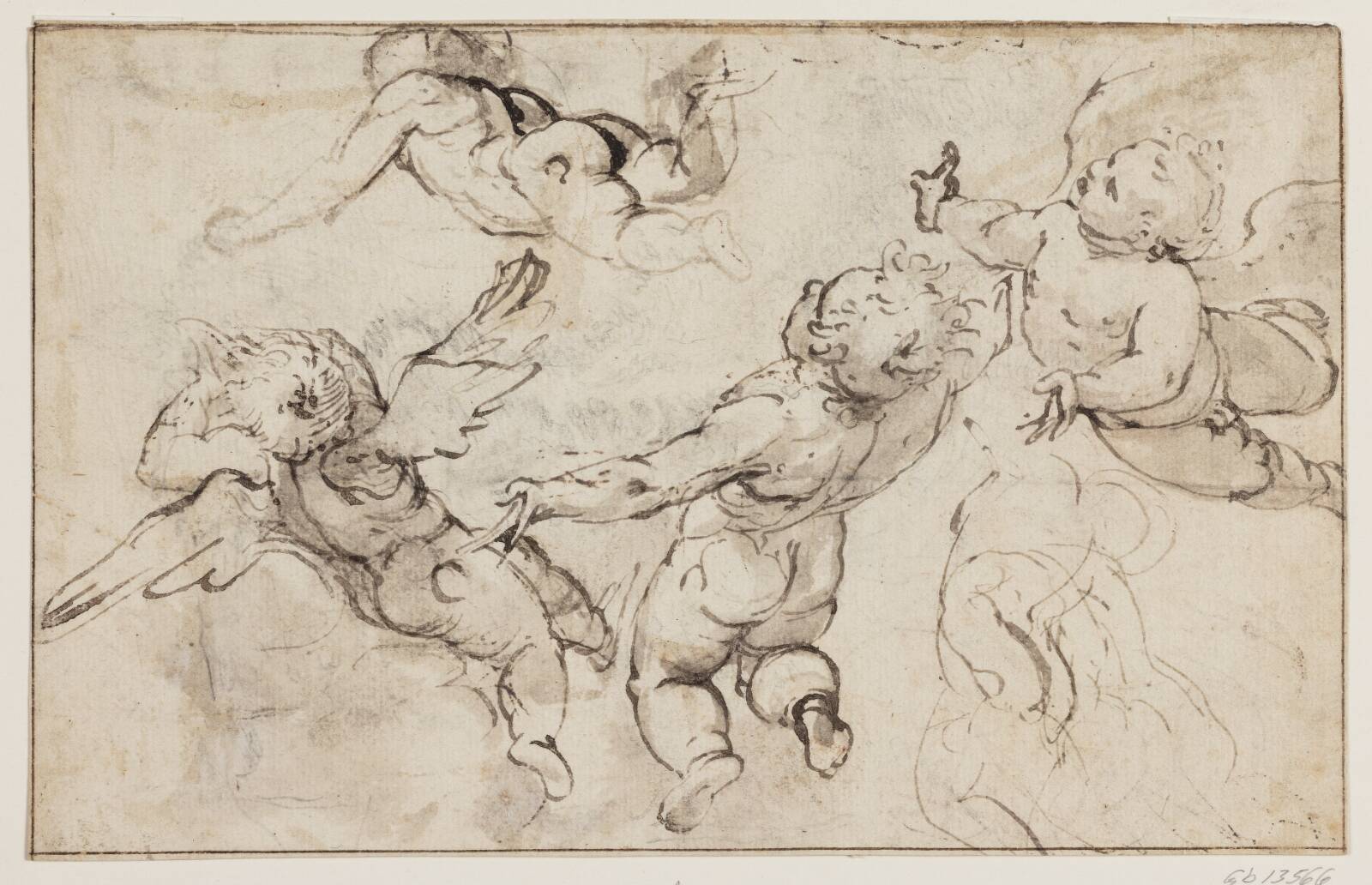Flyvende putti, Ubekendt, 1625-1675