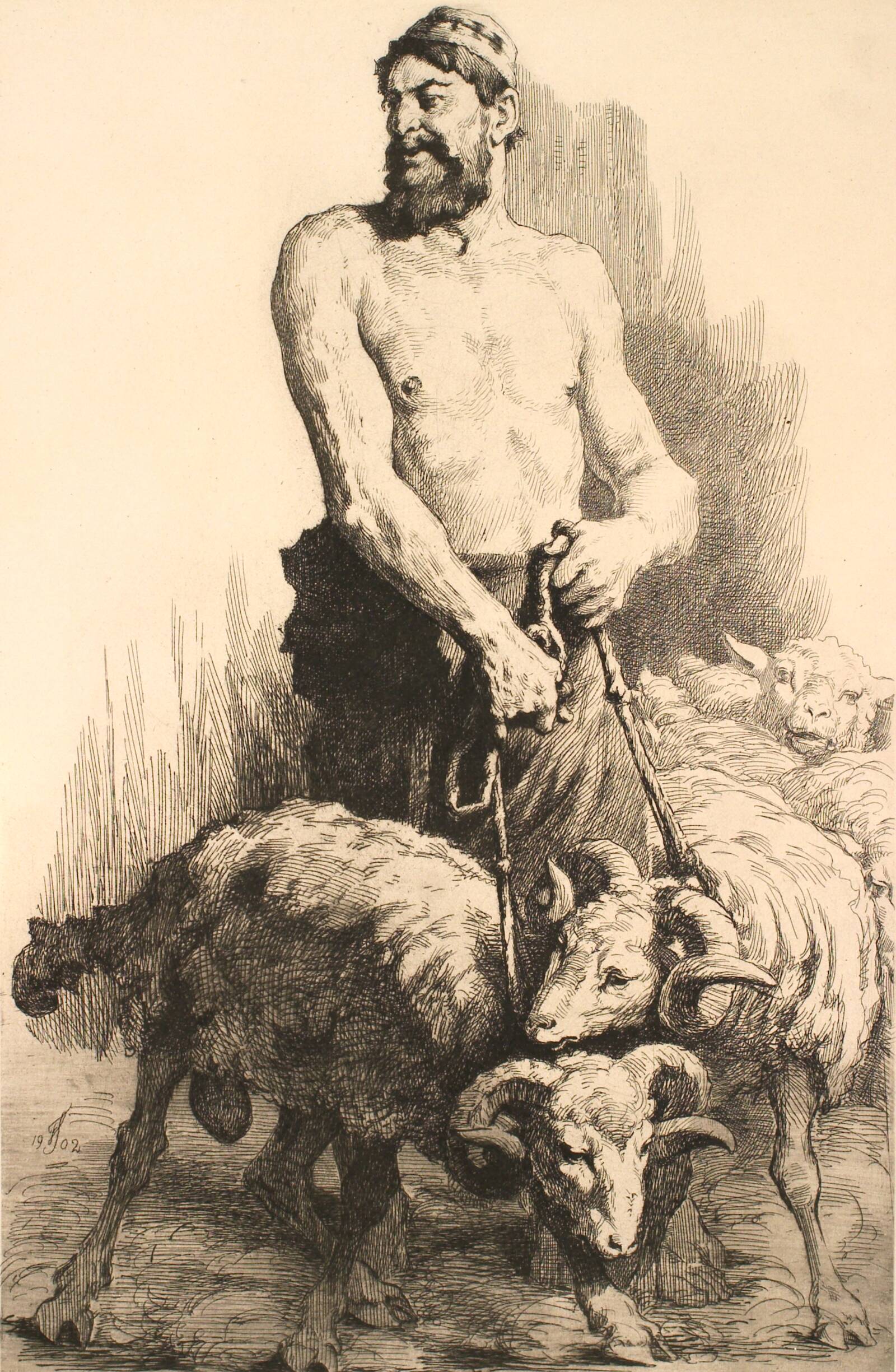 Hyrden med vædderne, Frans Schwartz, 1902
