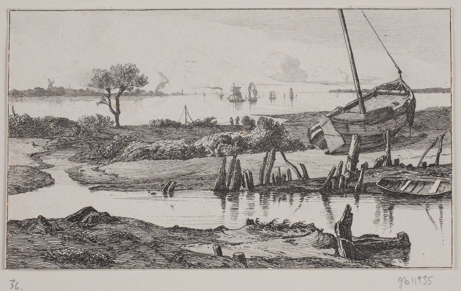 Elben ved Flottbeck, Hermann Carmiencke, 1850