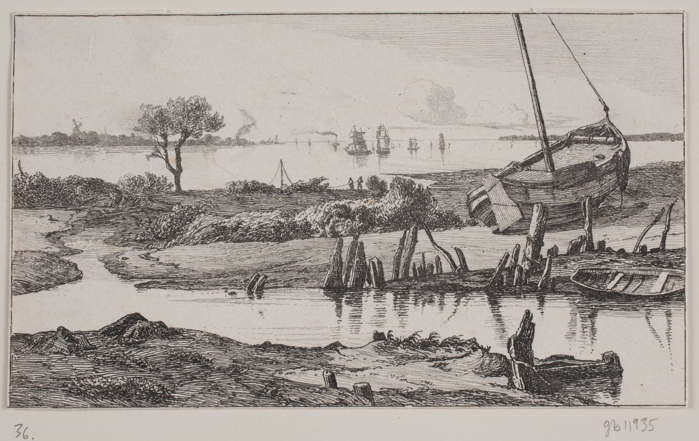 Elben ved Flottbeck, Hermann Carmiencke, 1850