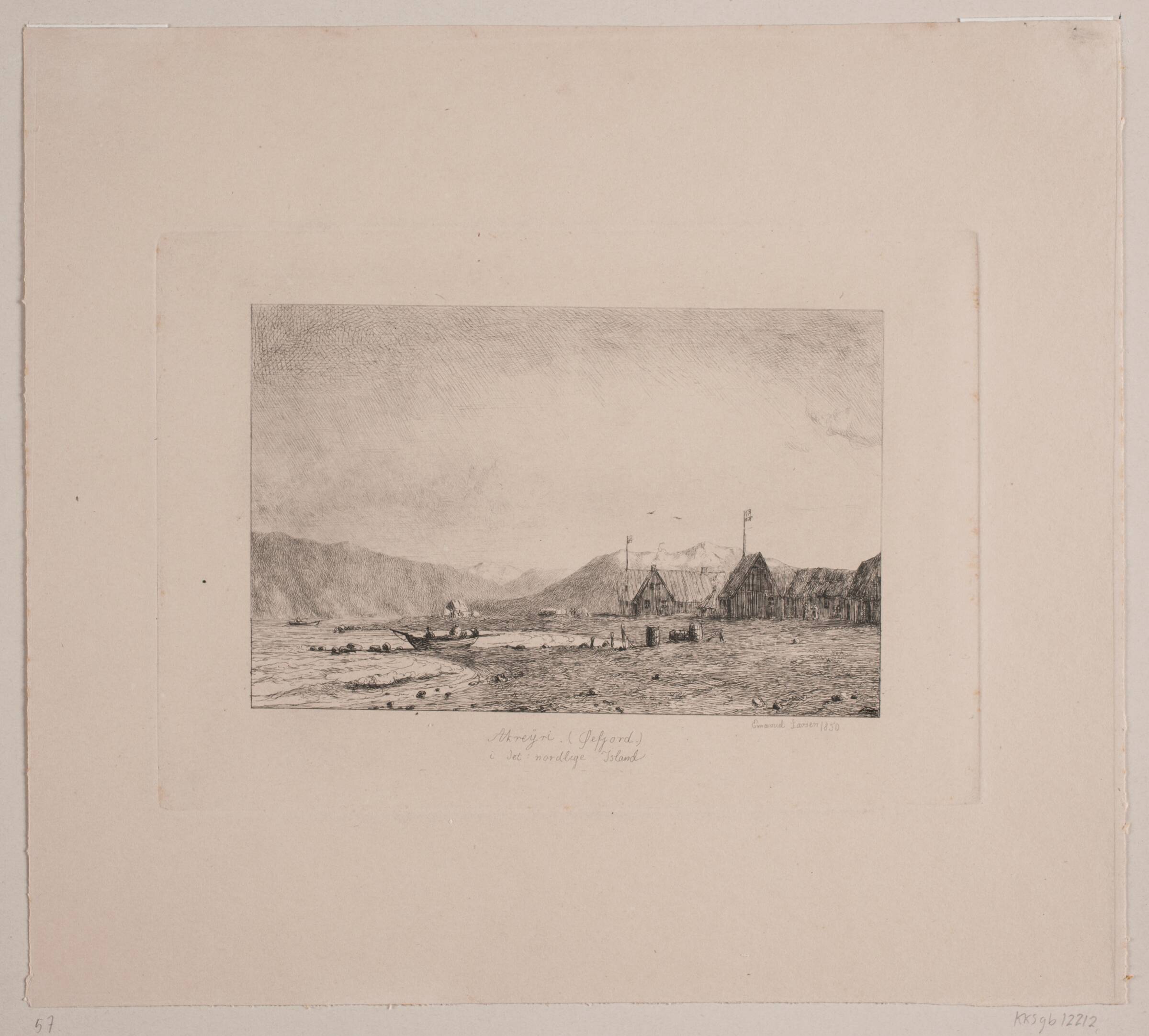 Akreÿri (Sefjord) på Island, Emanuel Larsen, 1850