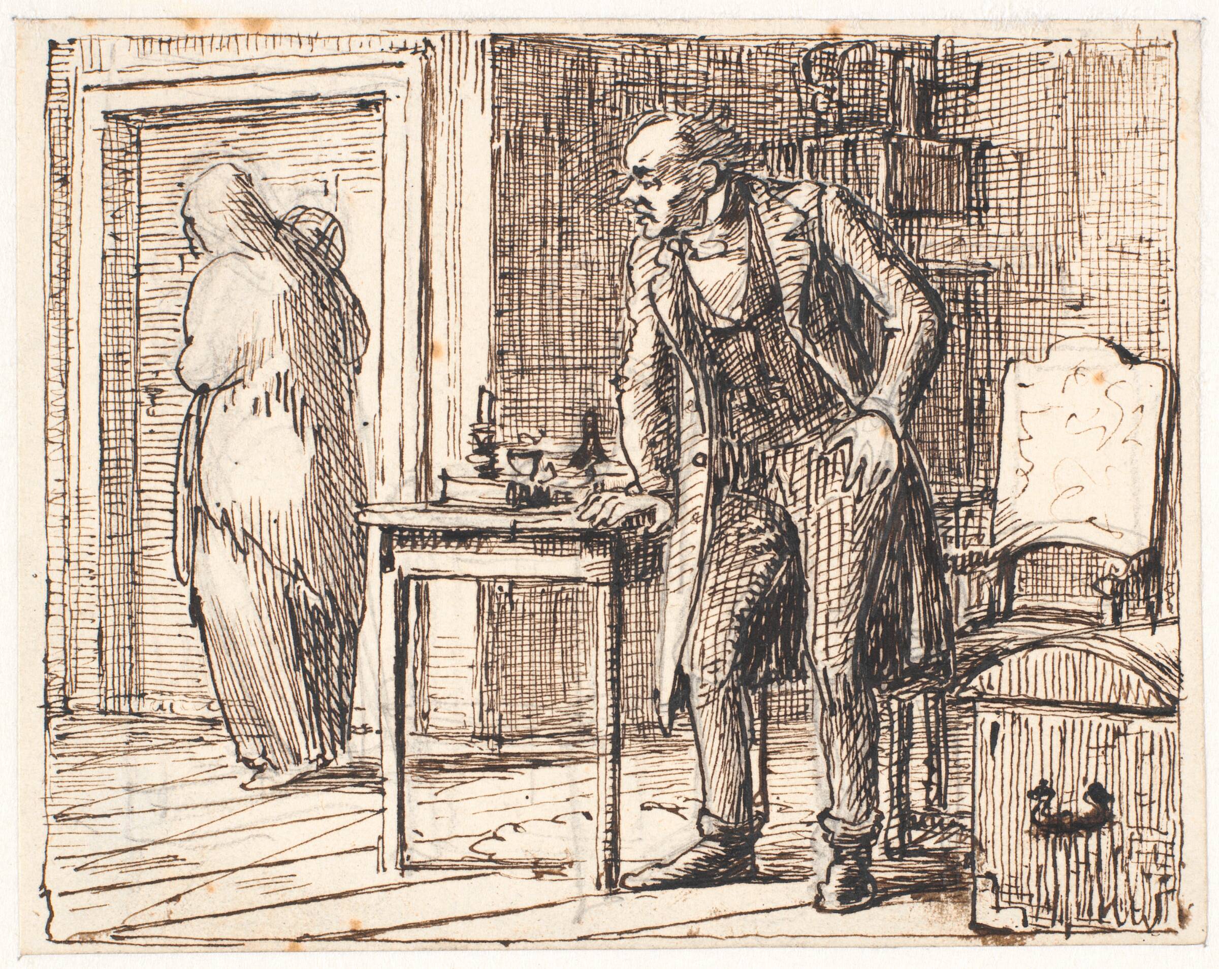 Gnieren og den fattige kone, Wilhelm Marstrand, 1810-1873