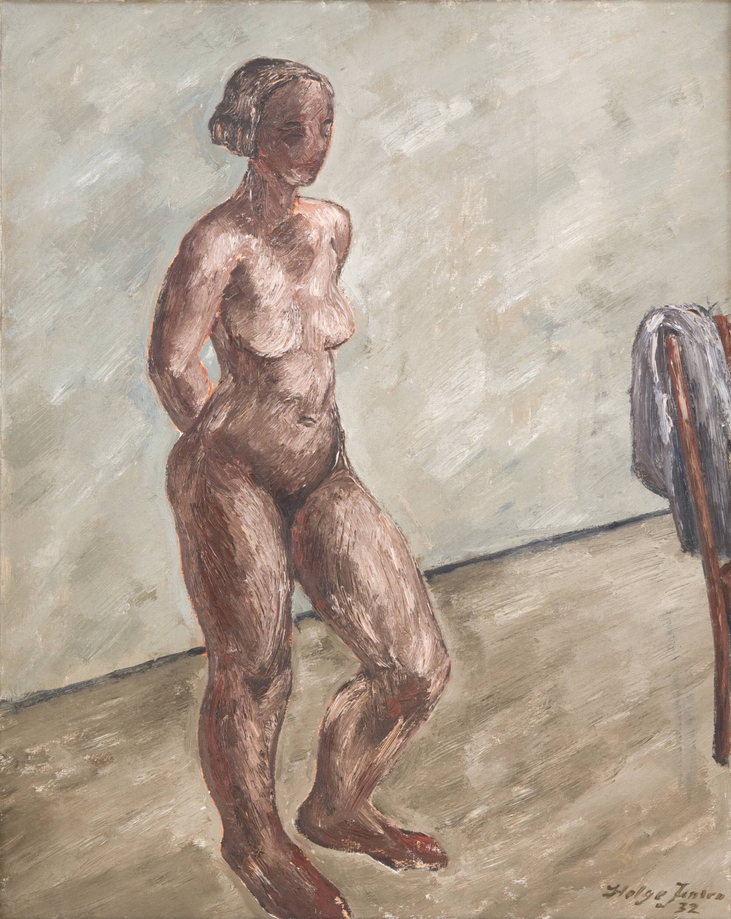 Stående kvindelig model, Helge Jensen, 1932